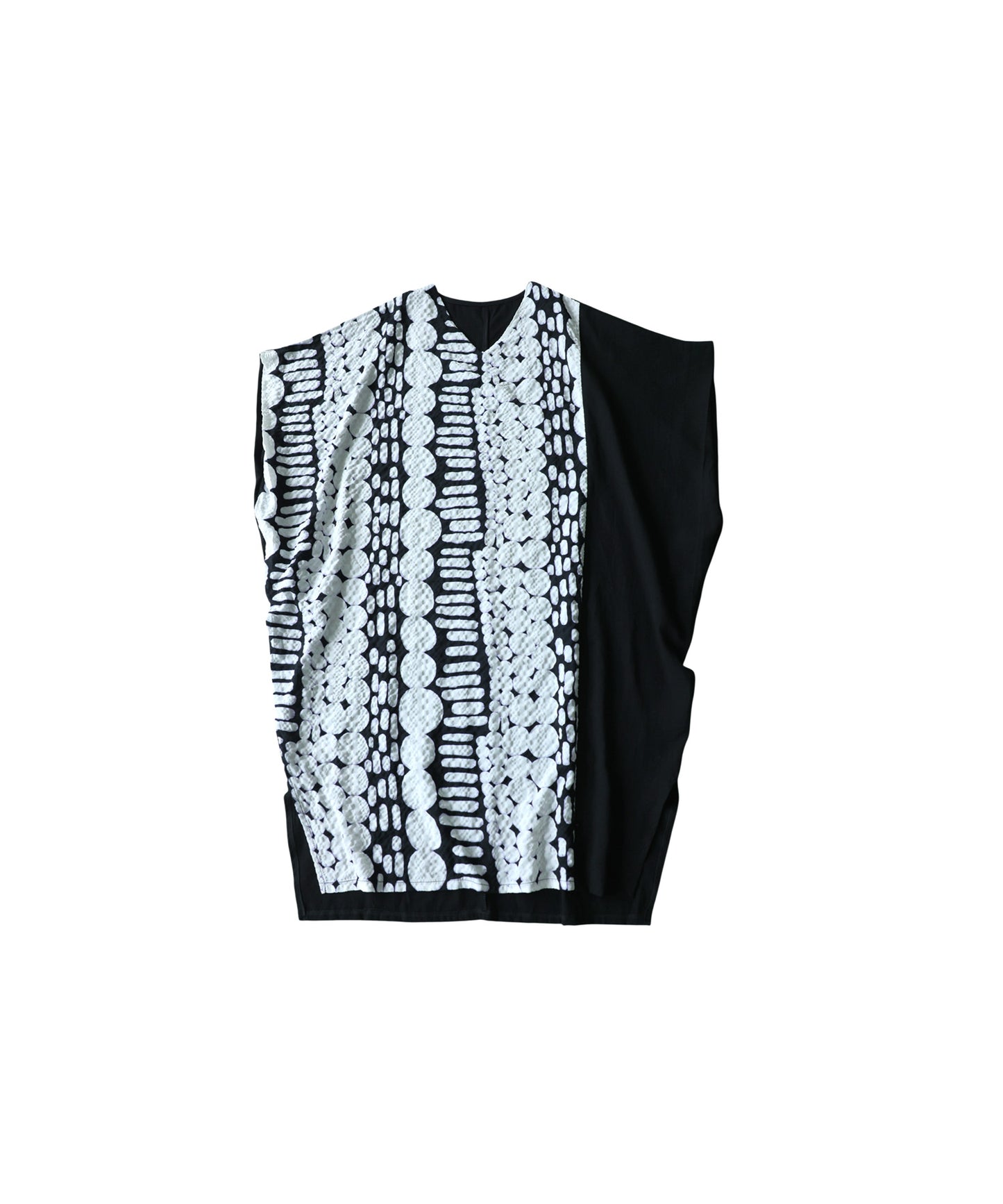 Cocoon Silhouette, Three-Dimensional Pattern, Color-Blocked Dress Ladies