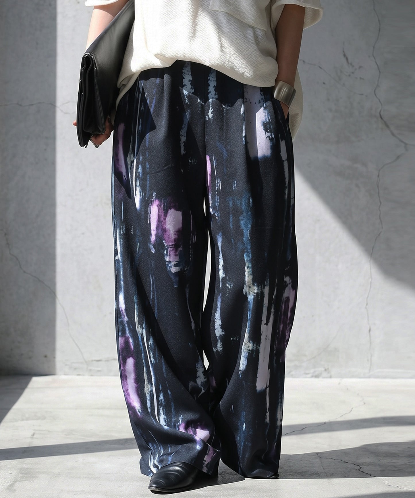 Art Print Wide Pants Ladies