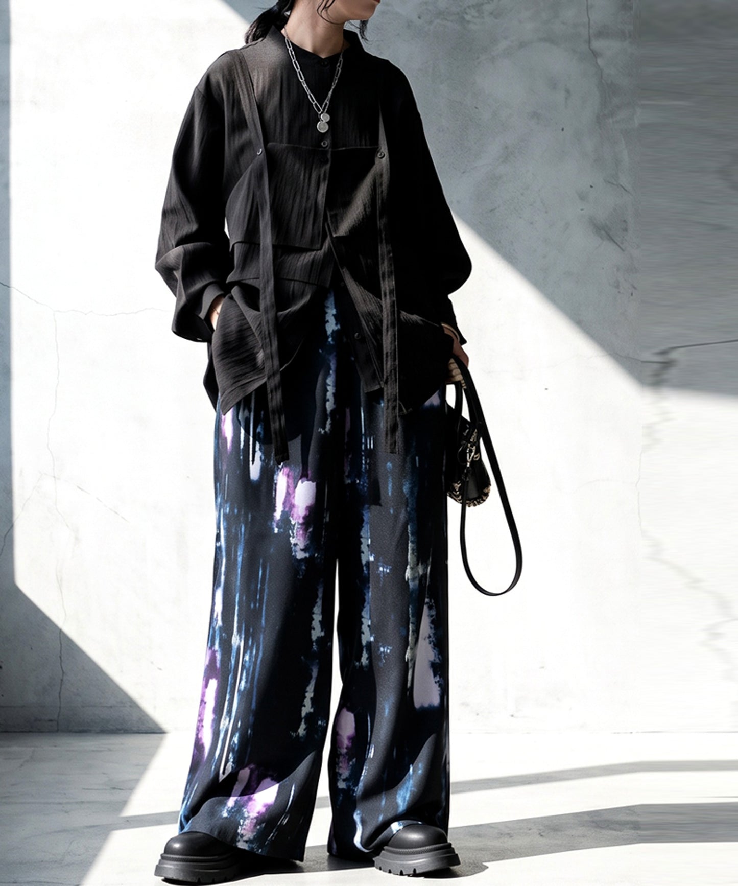Art Print Wide Pants Ladies