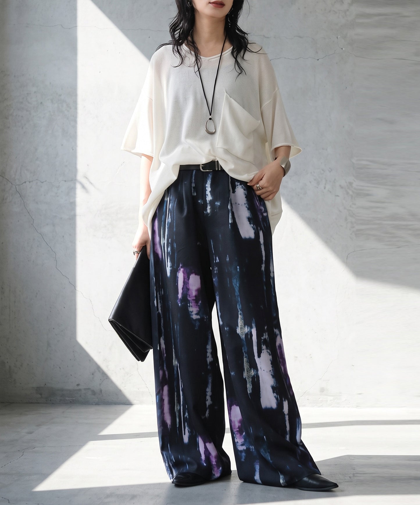 Art Print Wide Pants Ladies
