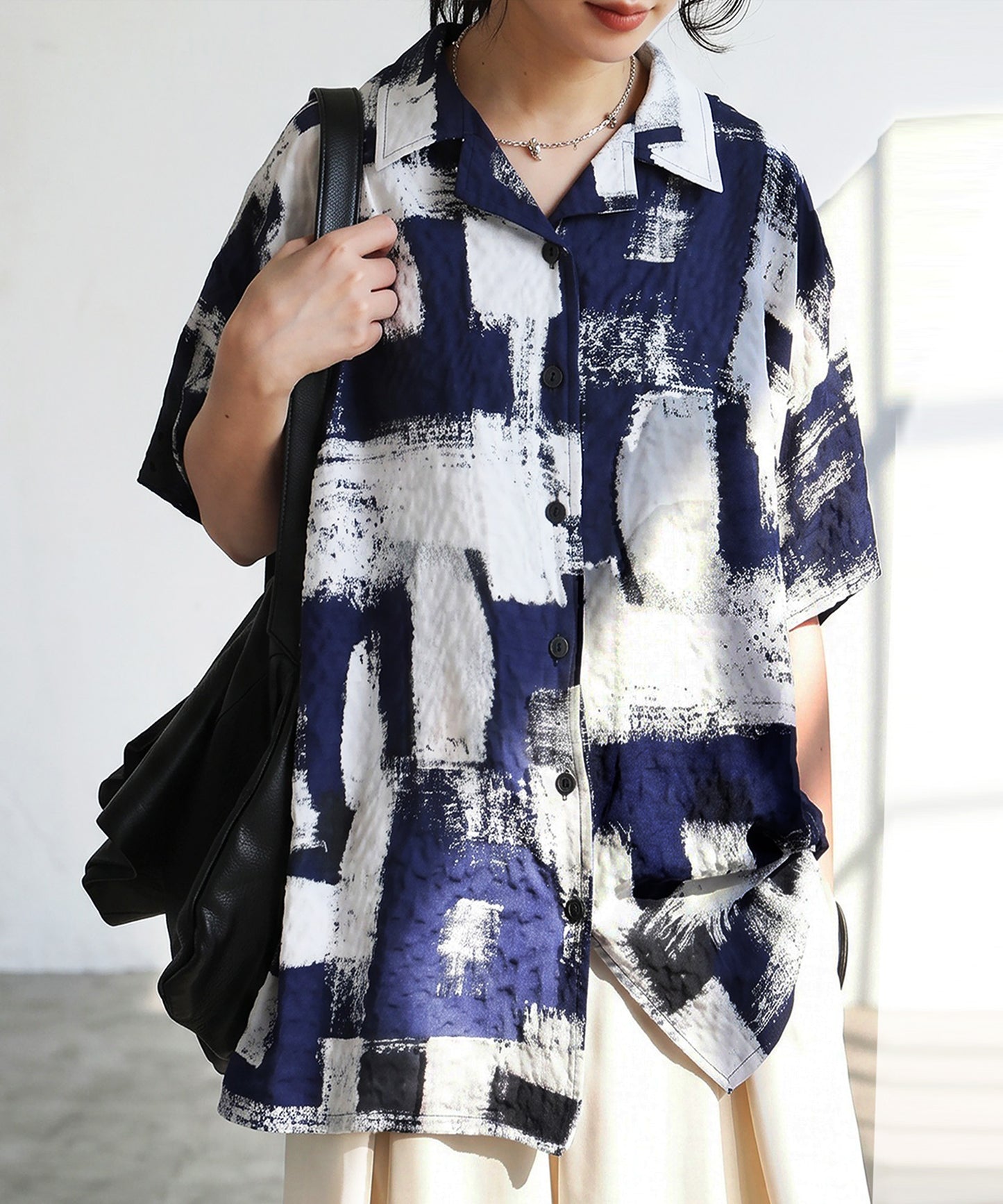Art Print Textured Shirt Ladies