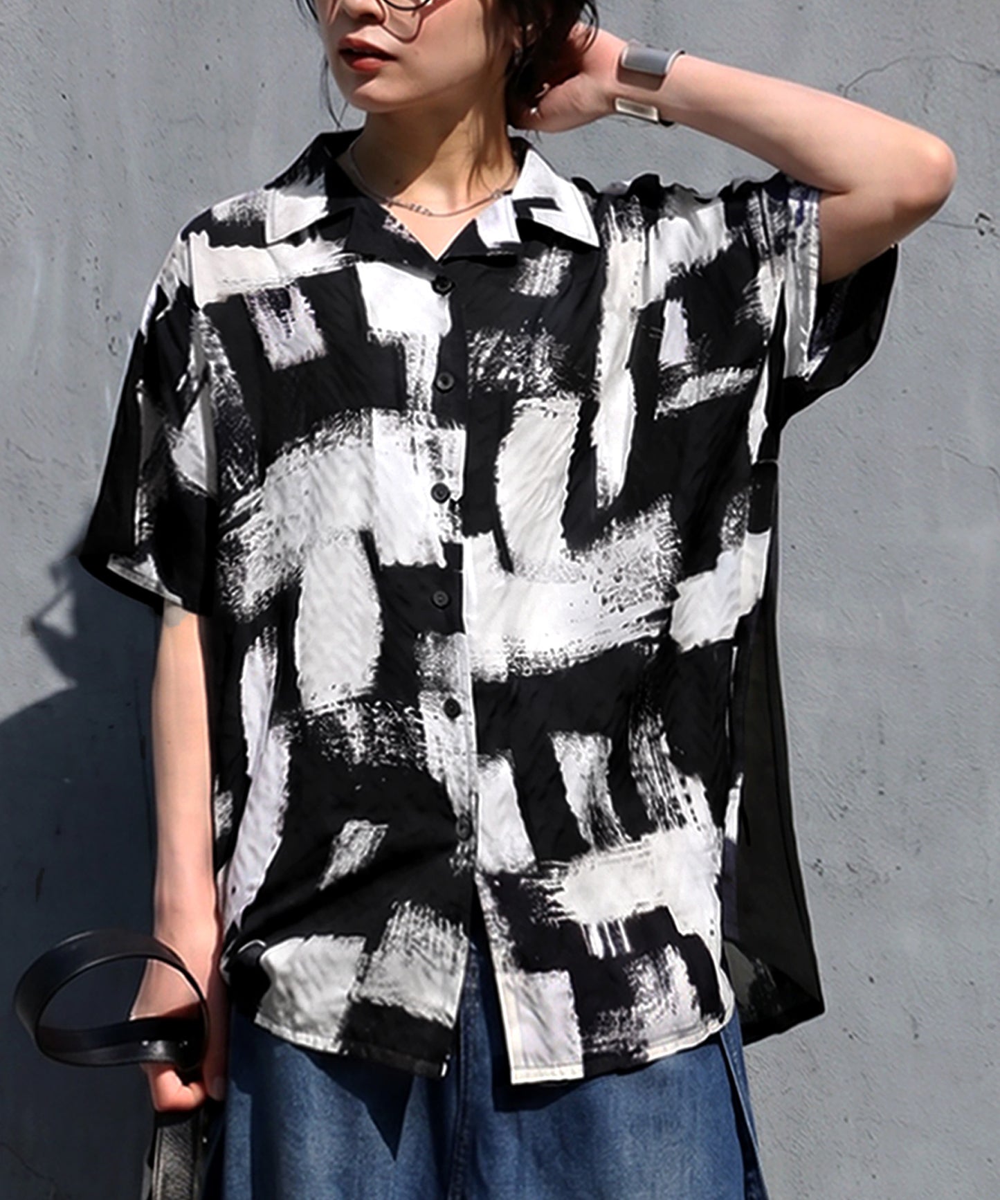 Art Print Textured Shirt Ladies