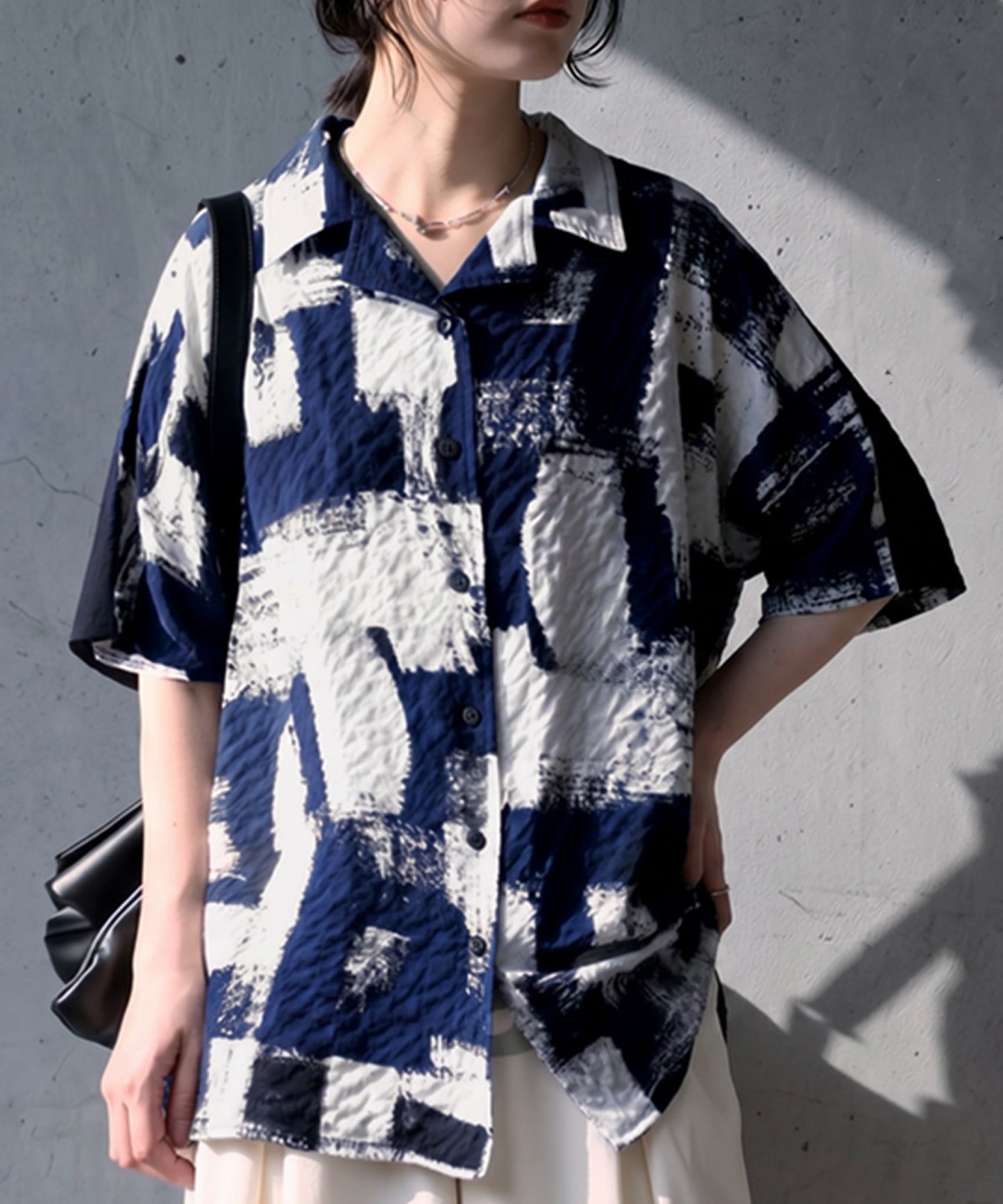 Art Print Textured Shirt Ladies