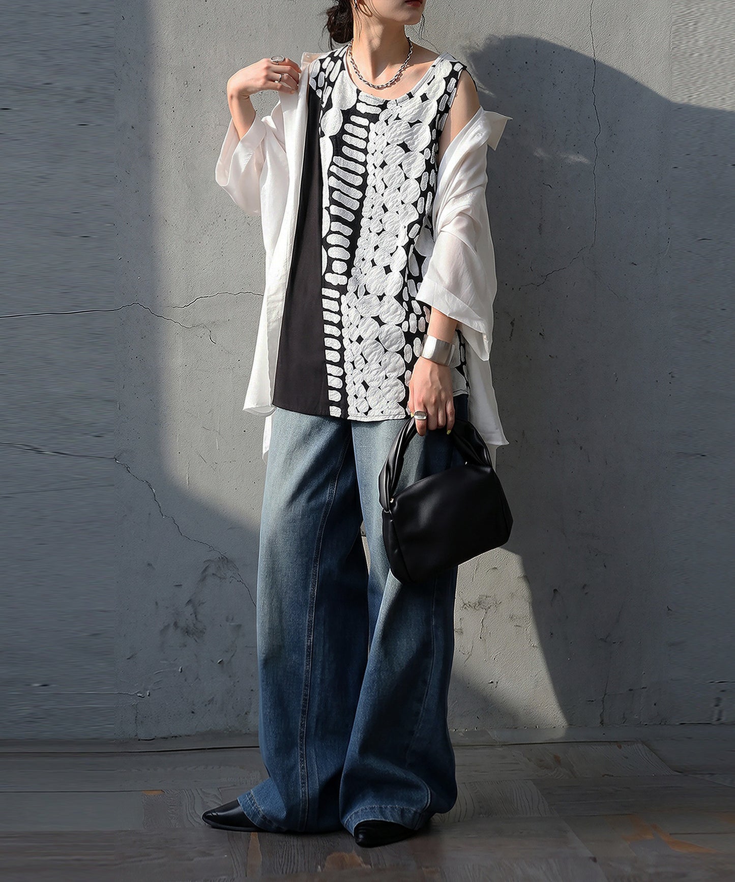 Color-Blocked Asymmetrical Tank Top Ladies