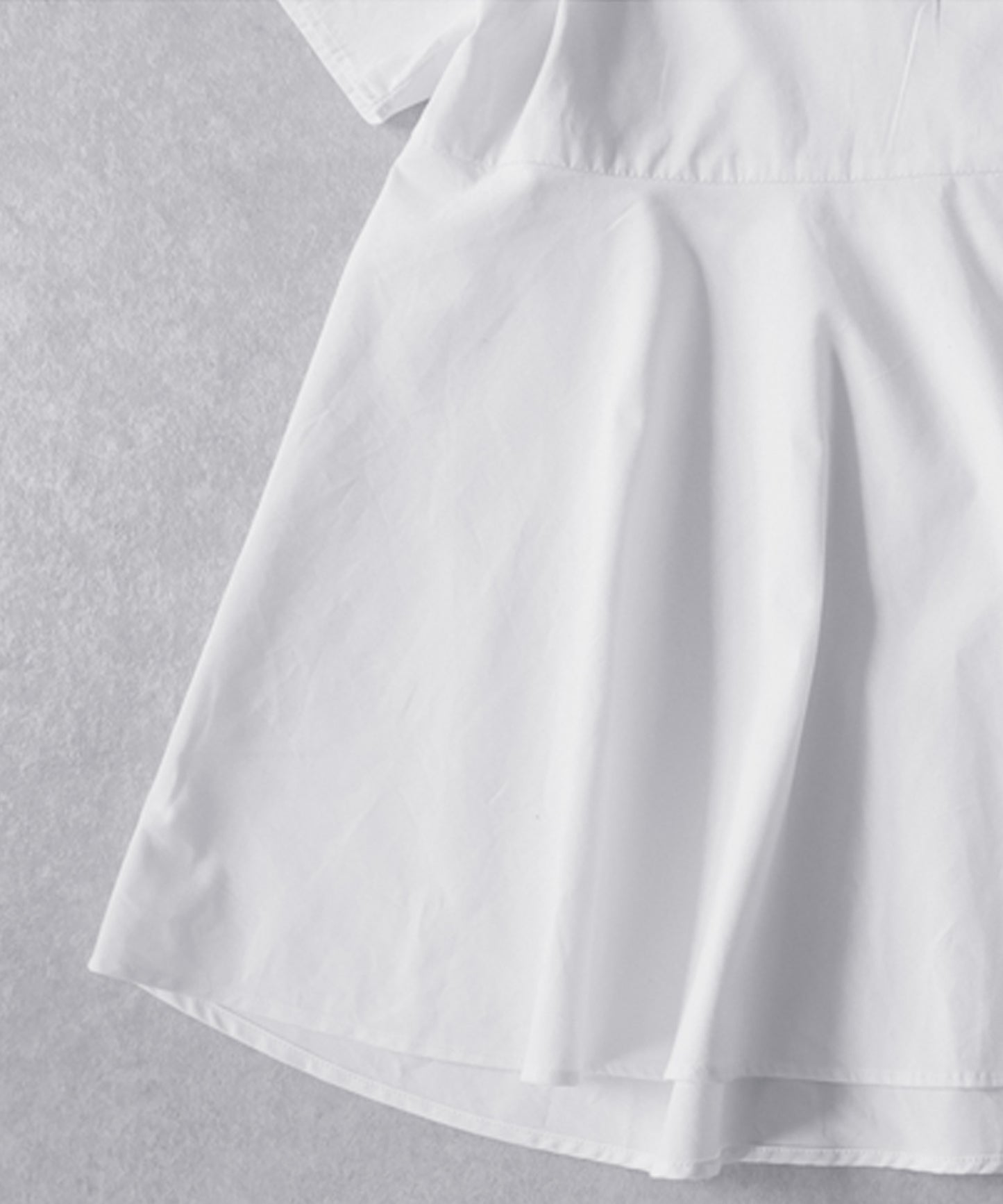100% Cotton Asymmetrical Shirring Flare Shirt Ladies