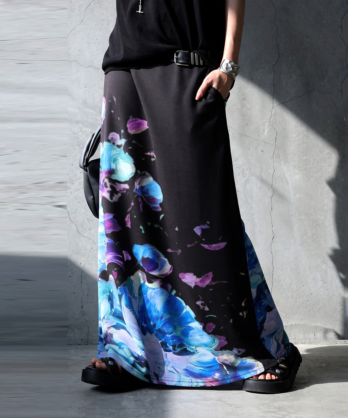 Floral Print A-Line Long Skirt Ladies