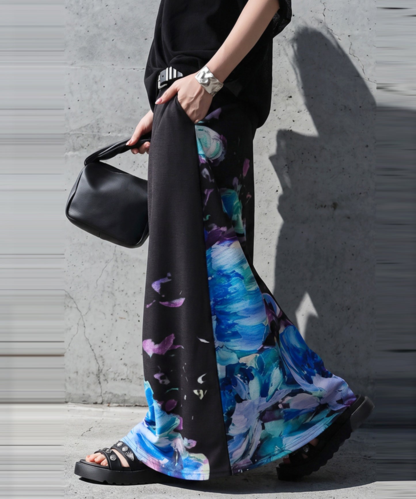 Floral Print A-Line Long Skirt Ladies