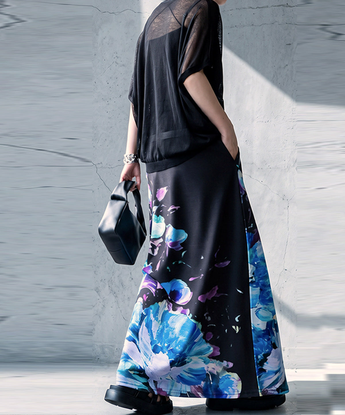 Floral Print A-Line Long Skirt Ladies