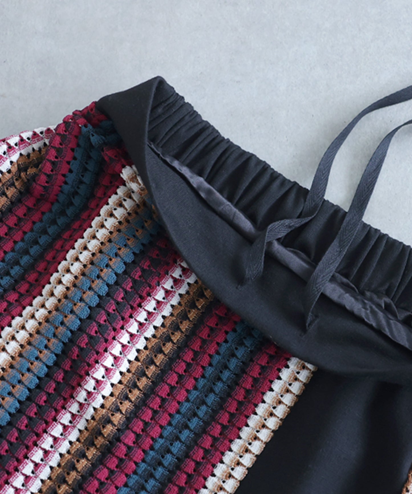 Crochet Openwork Striped Skirt Ladies