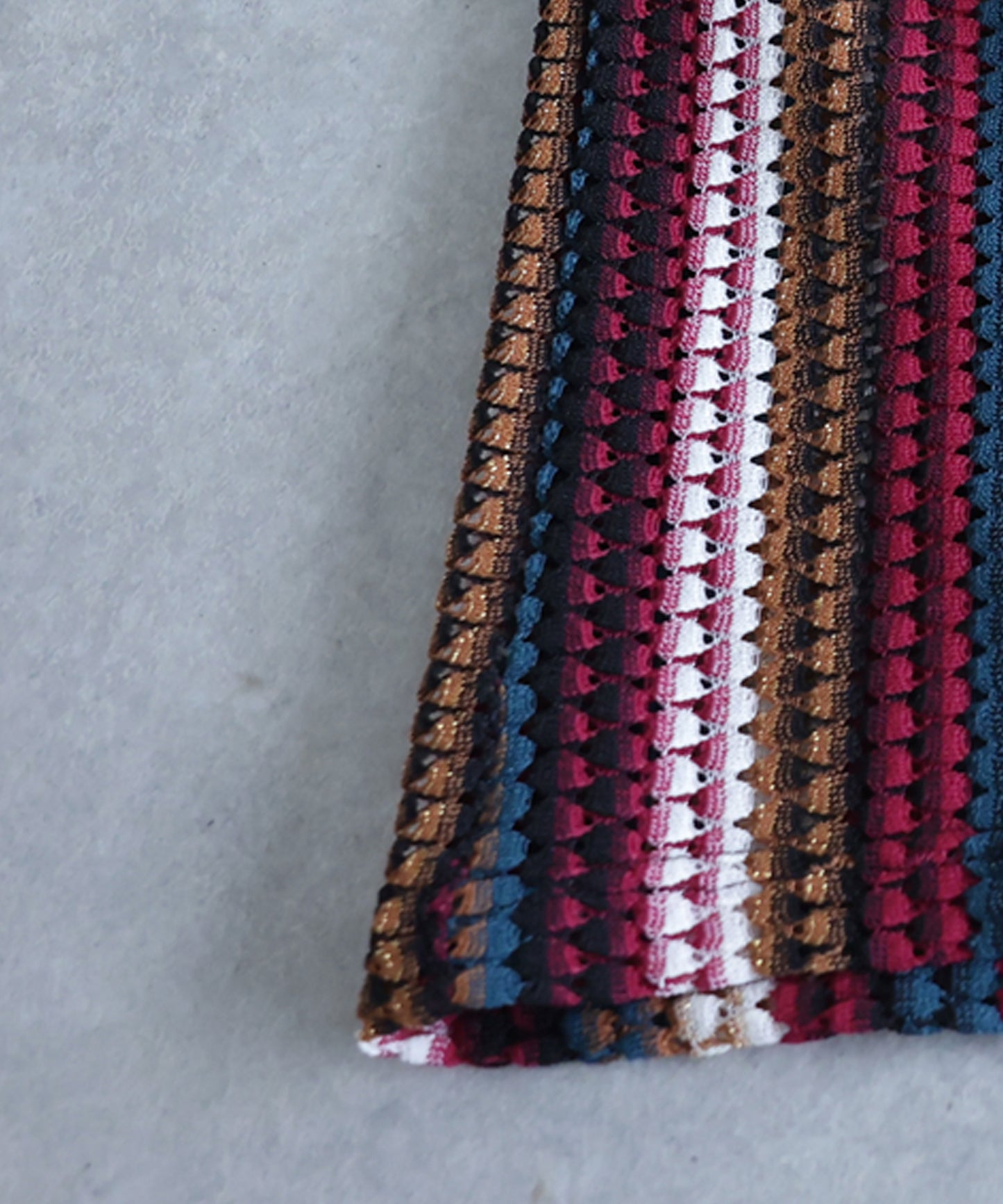 Crochet Openwork Striped Skirt Ladies