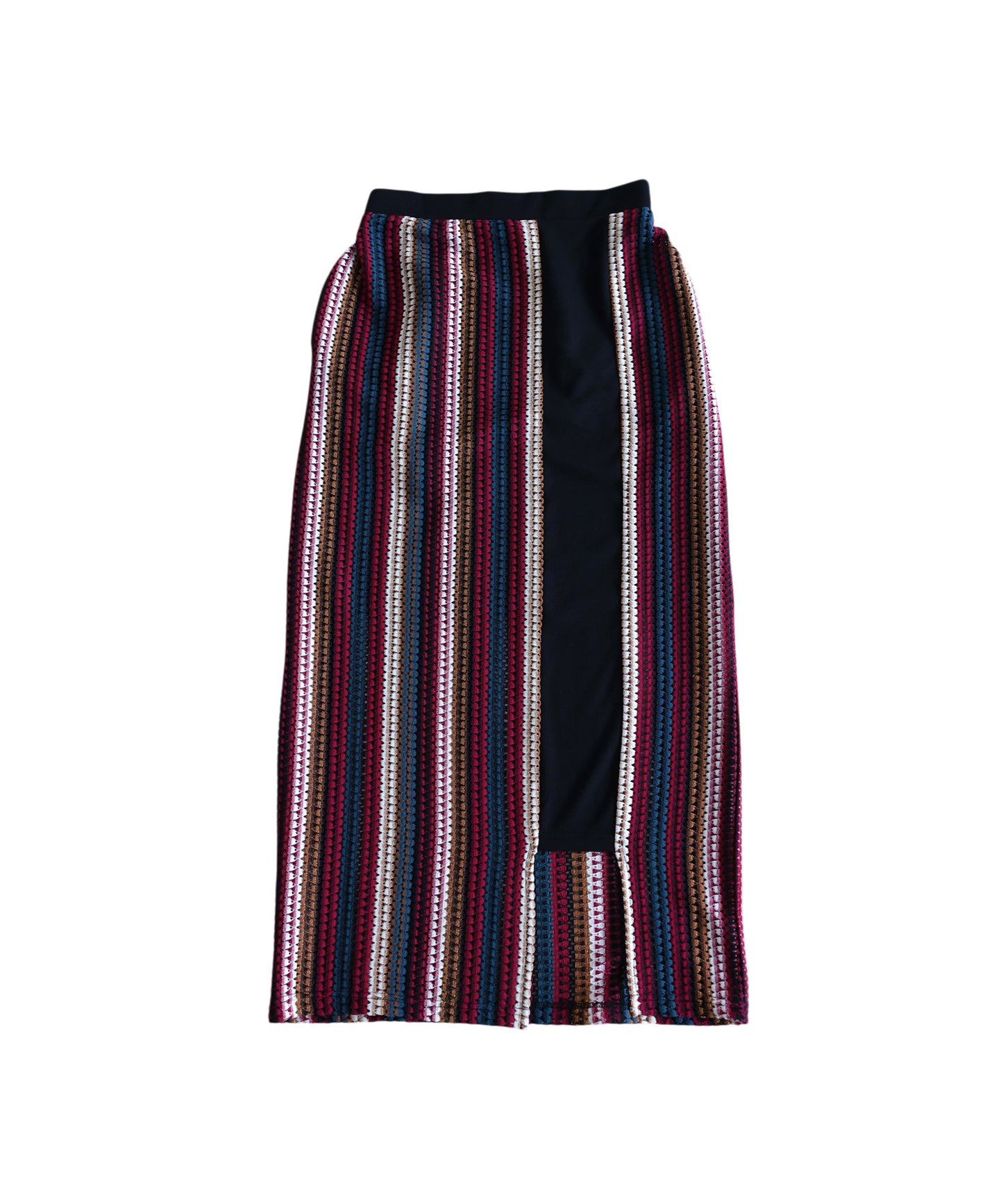 Crochet Openwork Striped Skirt Ladies