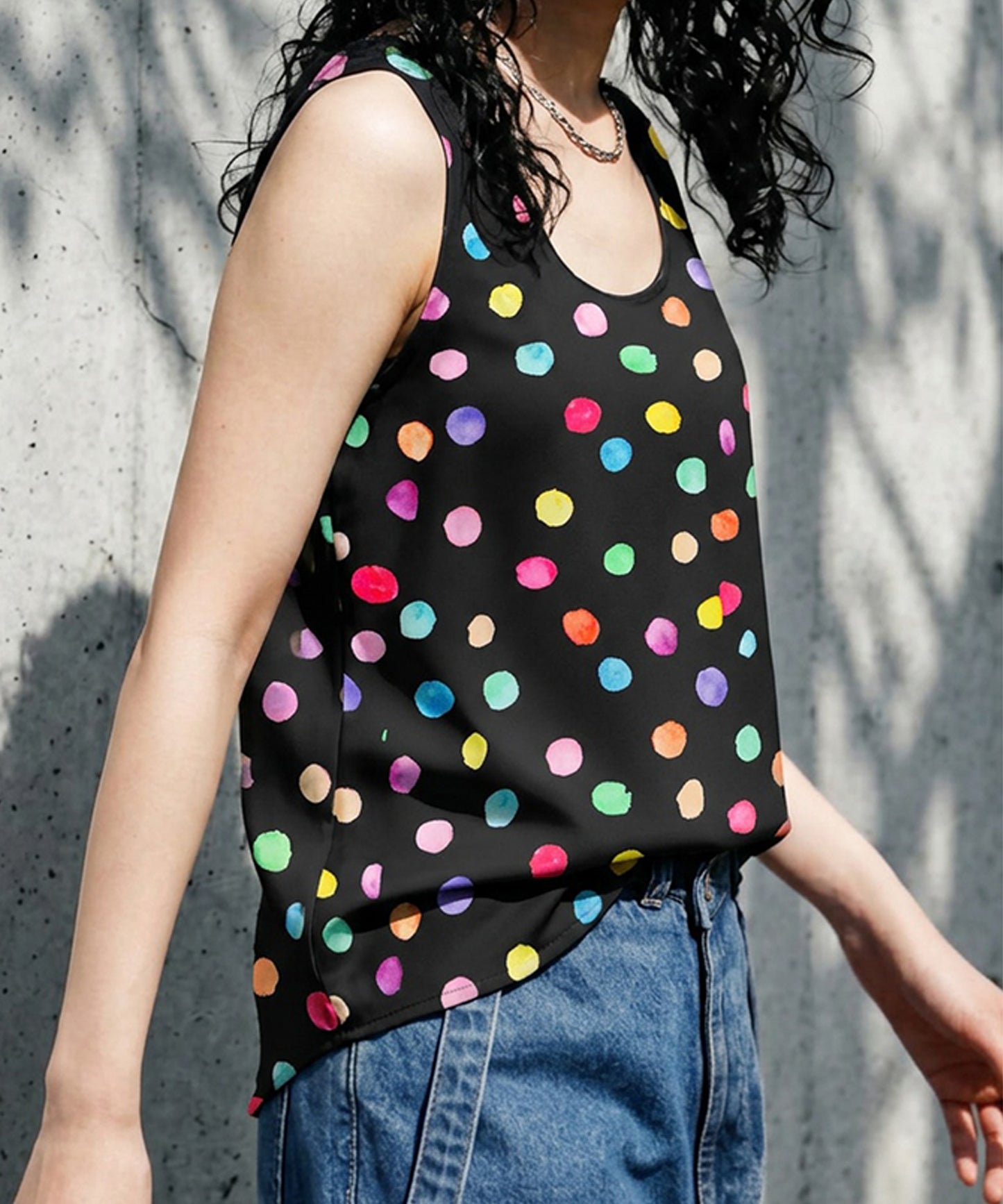 Colorful Polka Dot Tank Top Ladies