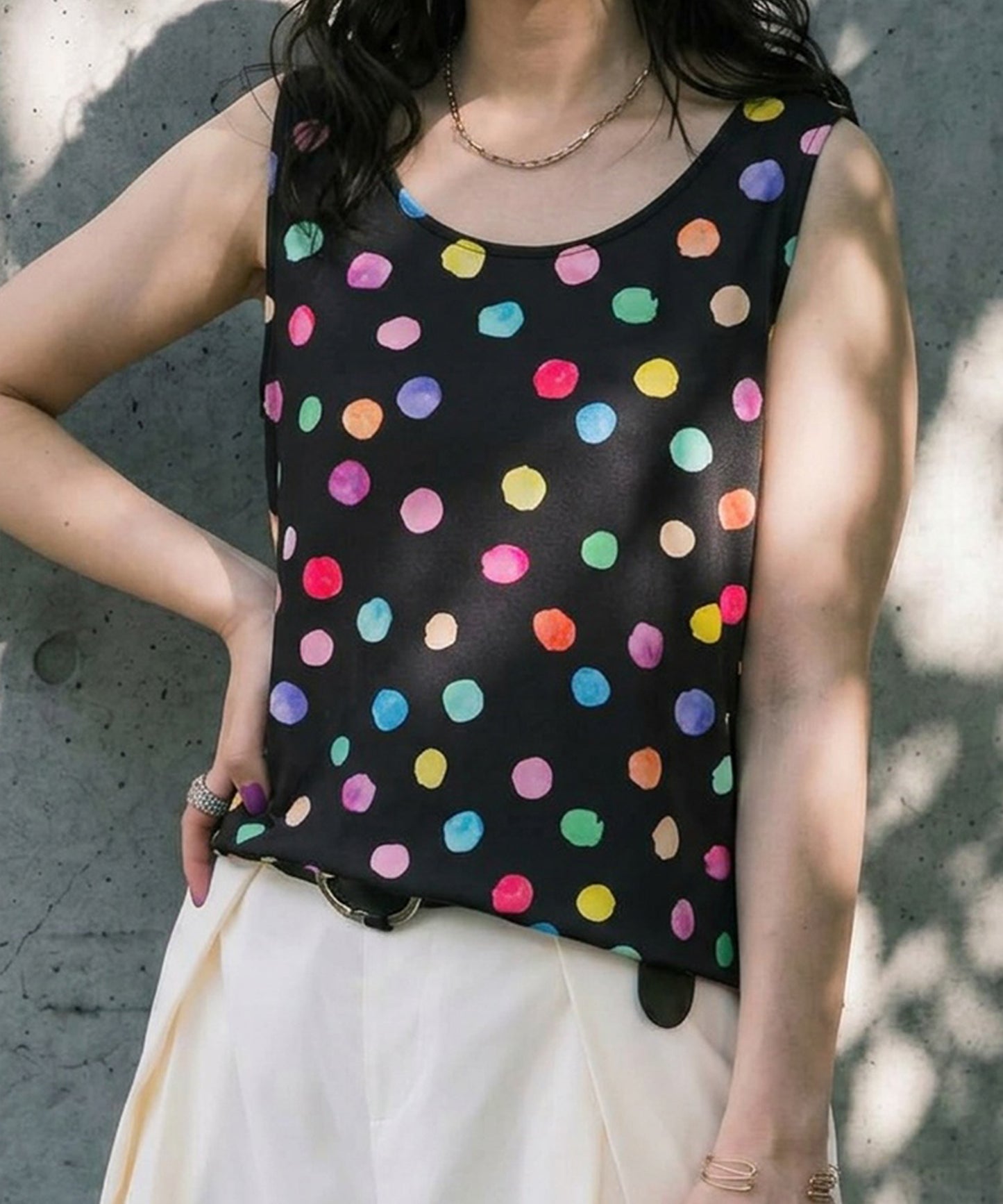 Colorful Polka Dot Tank Top Ladies