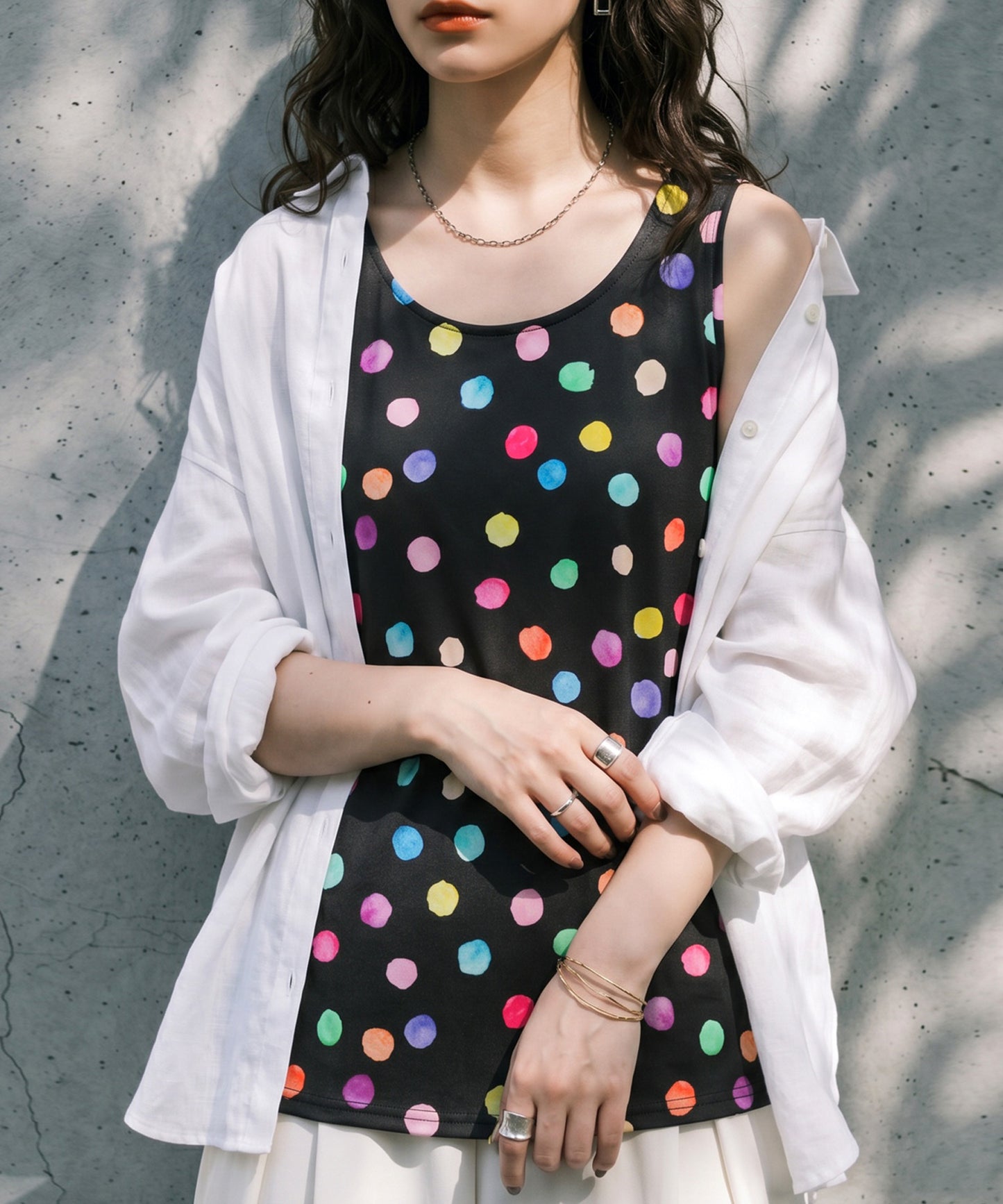 Colorful Polka Dot Tank Top Ladies