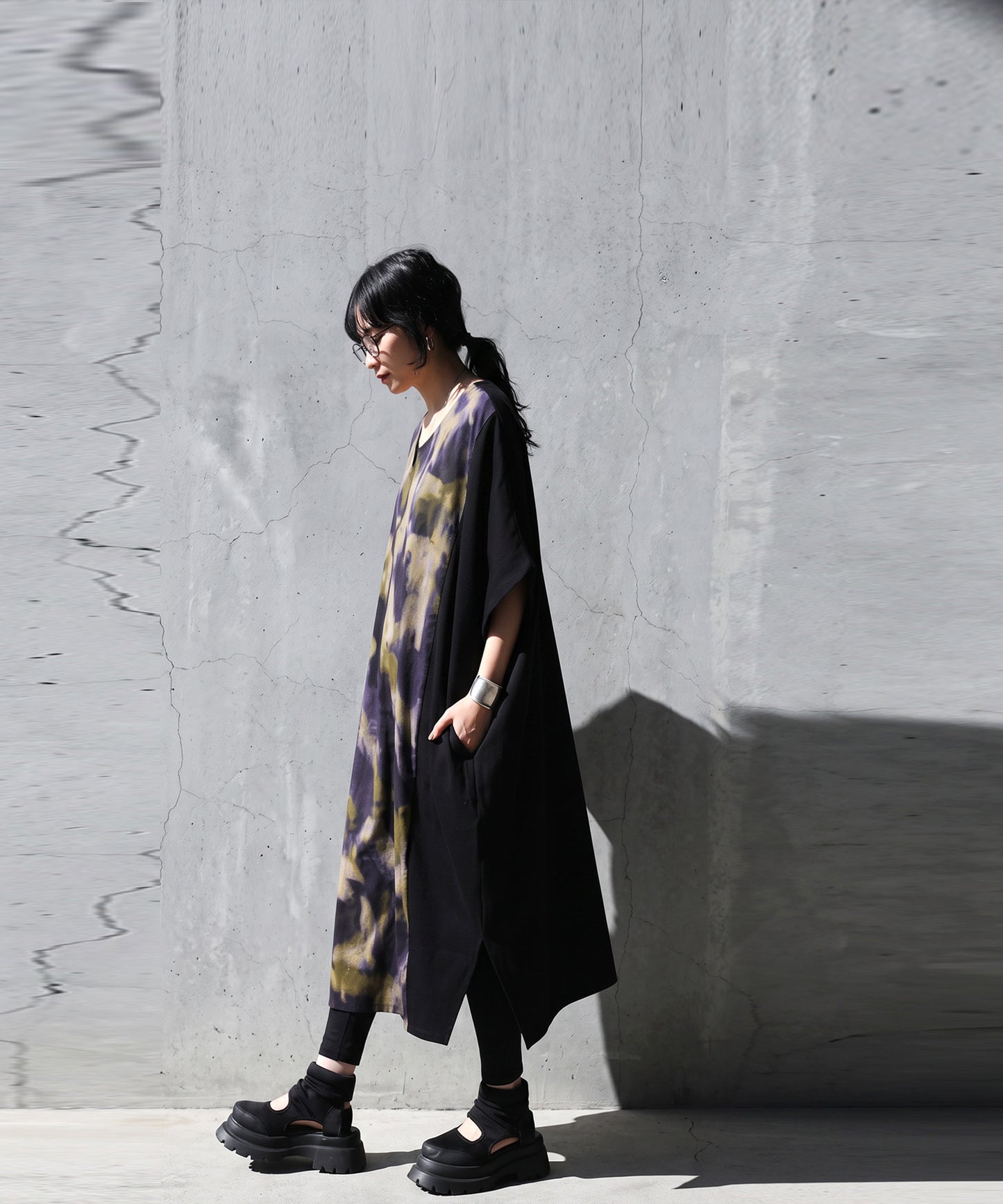 Art Print Color-Block Cocoon Dress Ladies