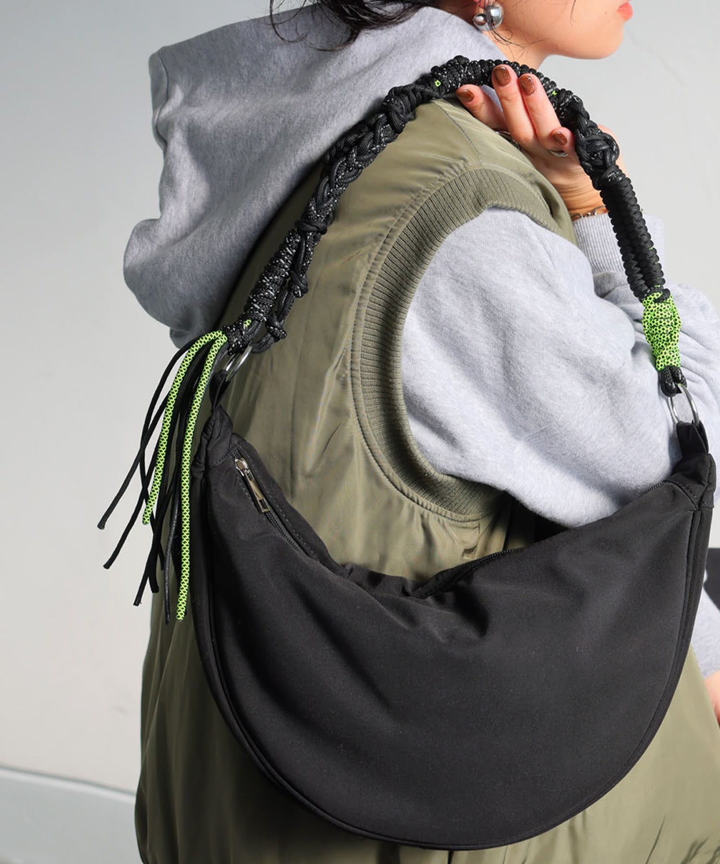 Paracord Handle Moon Bag Ladies
