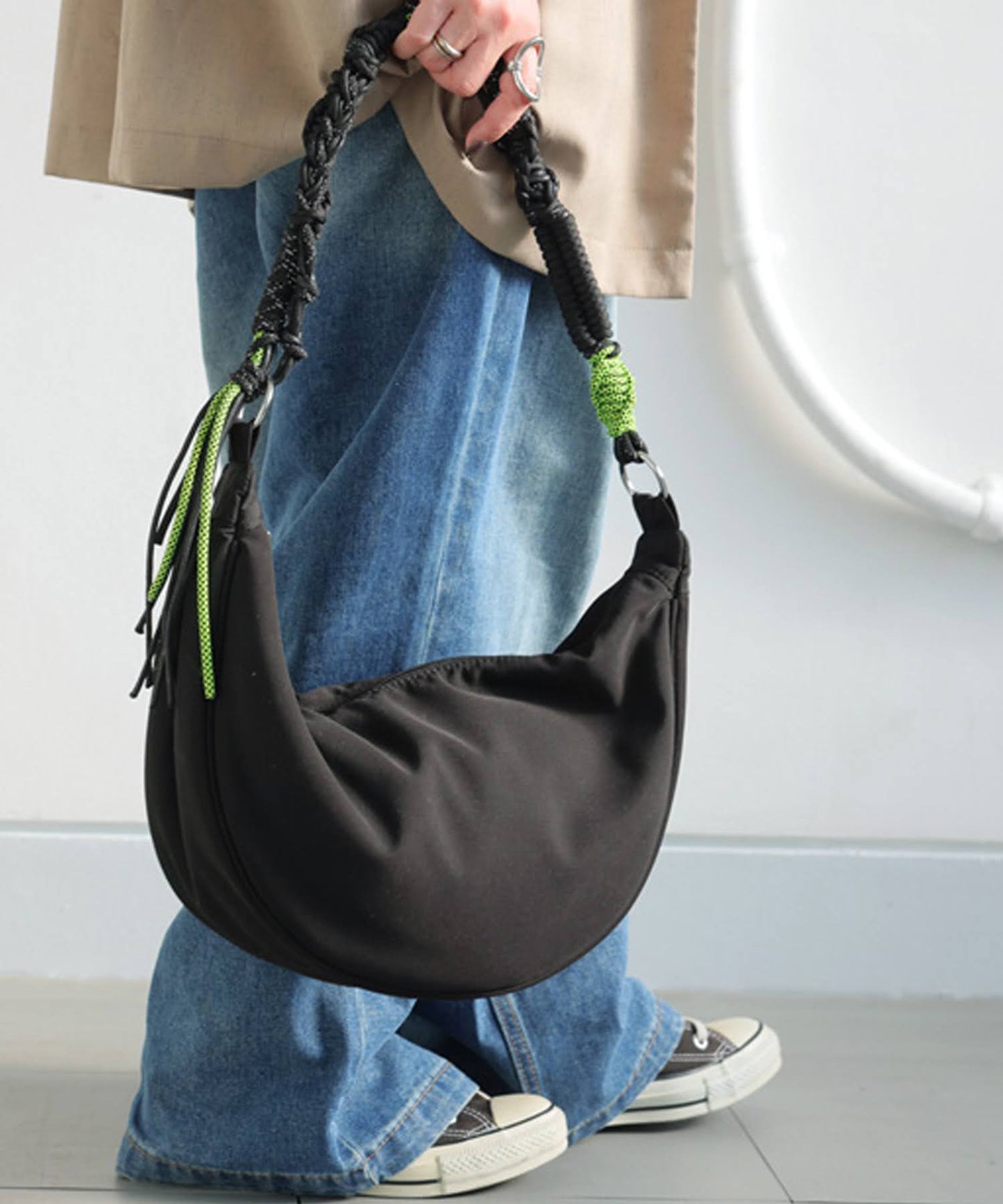 Paracord Handle Moon Bag Ladies