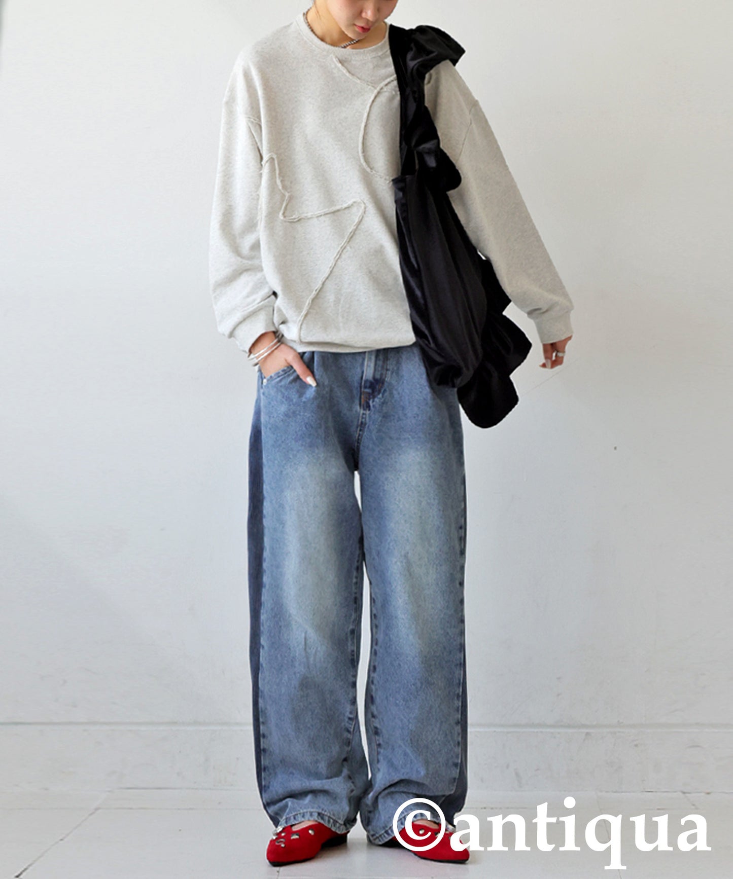 Frill Design Velor Bag Ladies