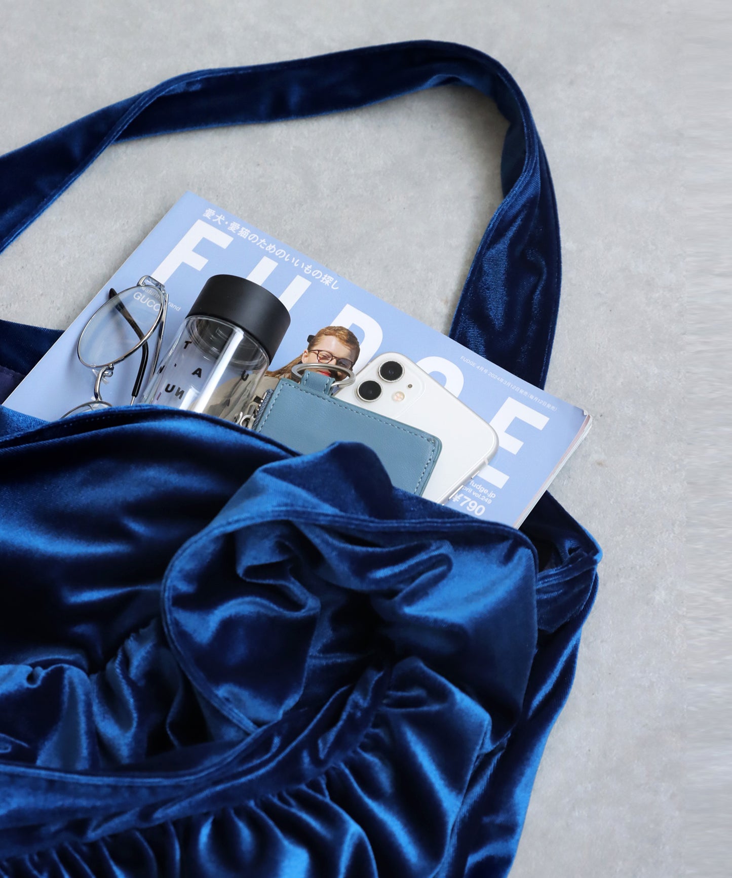 Frill Design Velor Bag Ladies