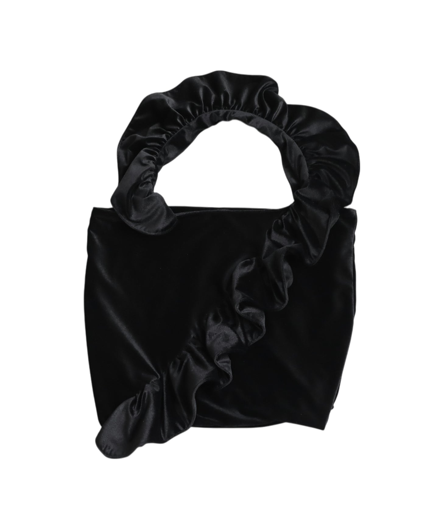 Frill Design Velor Bag Ladies