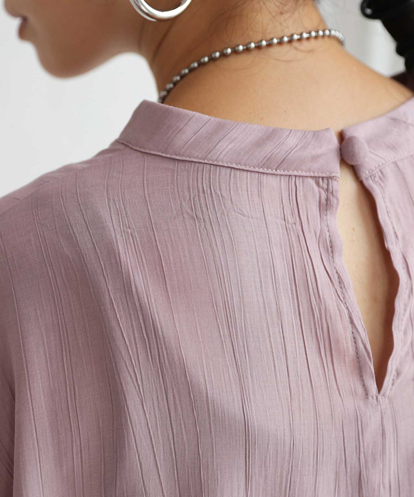 Back slit Ladies blouse Long-Sleeve