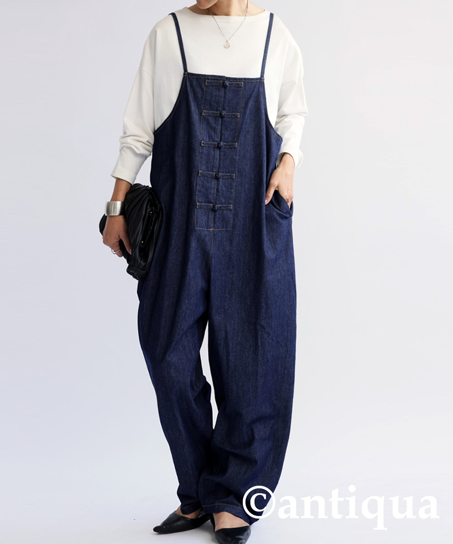 Chinese Style Denim Salopette Ladies