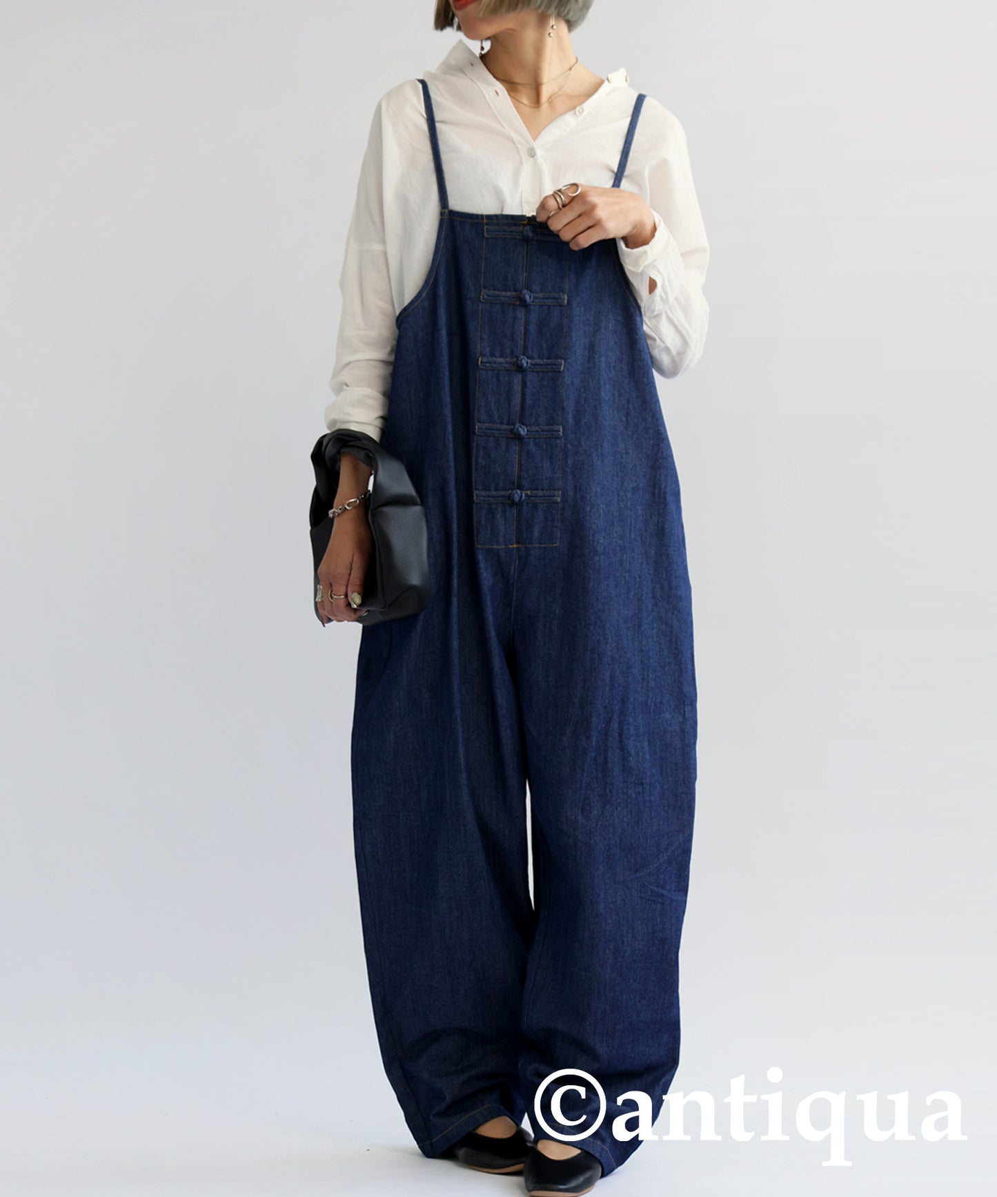 Chinese Style Denim Salopette Ladies