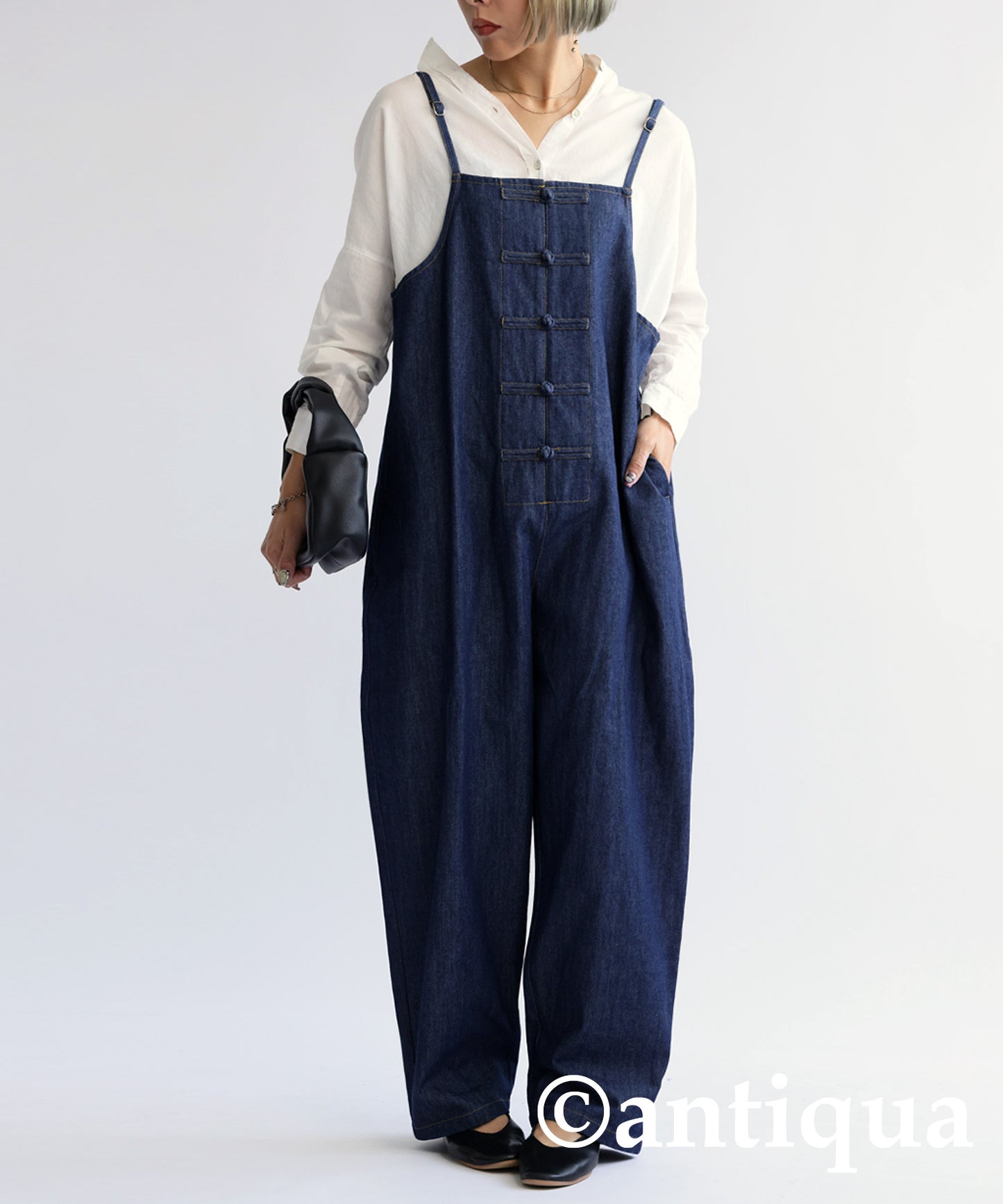 Chinese Style Denim Salopette Ladies