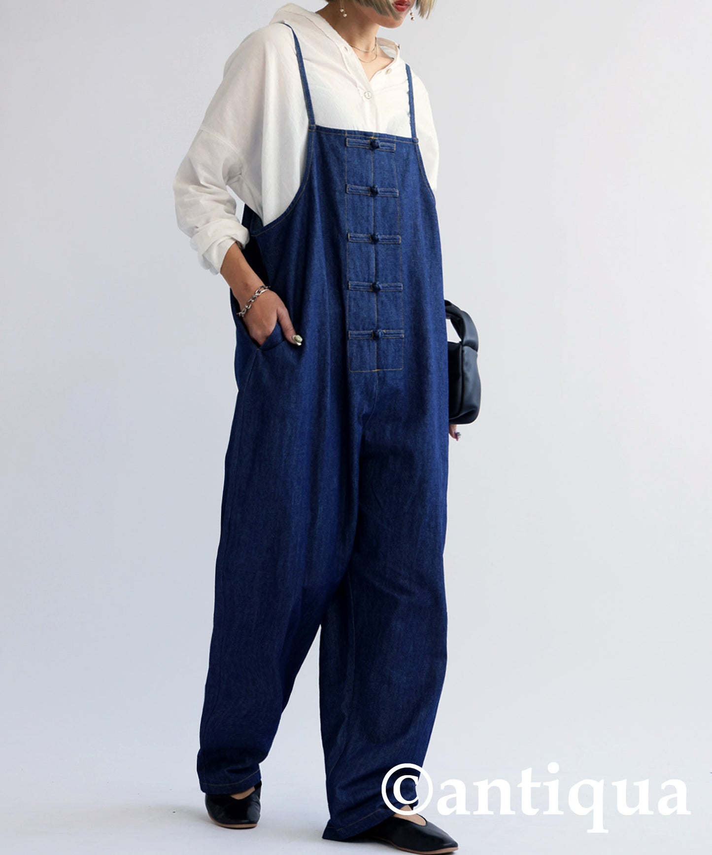 Chinese Style Denim Salopette Ladies