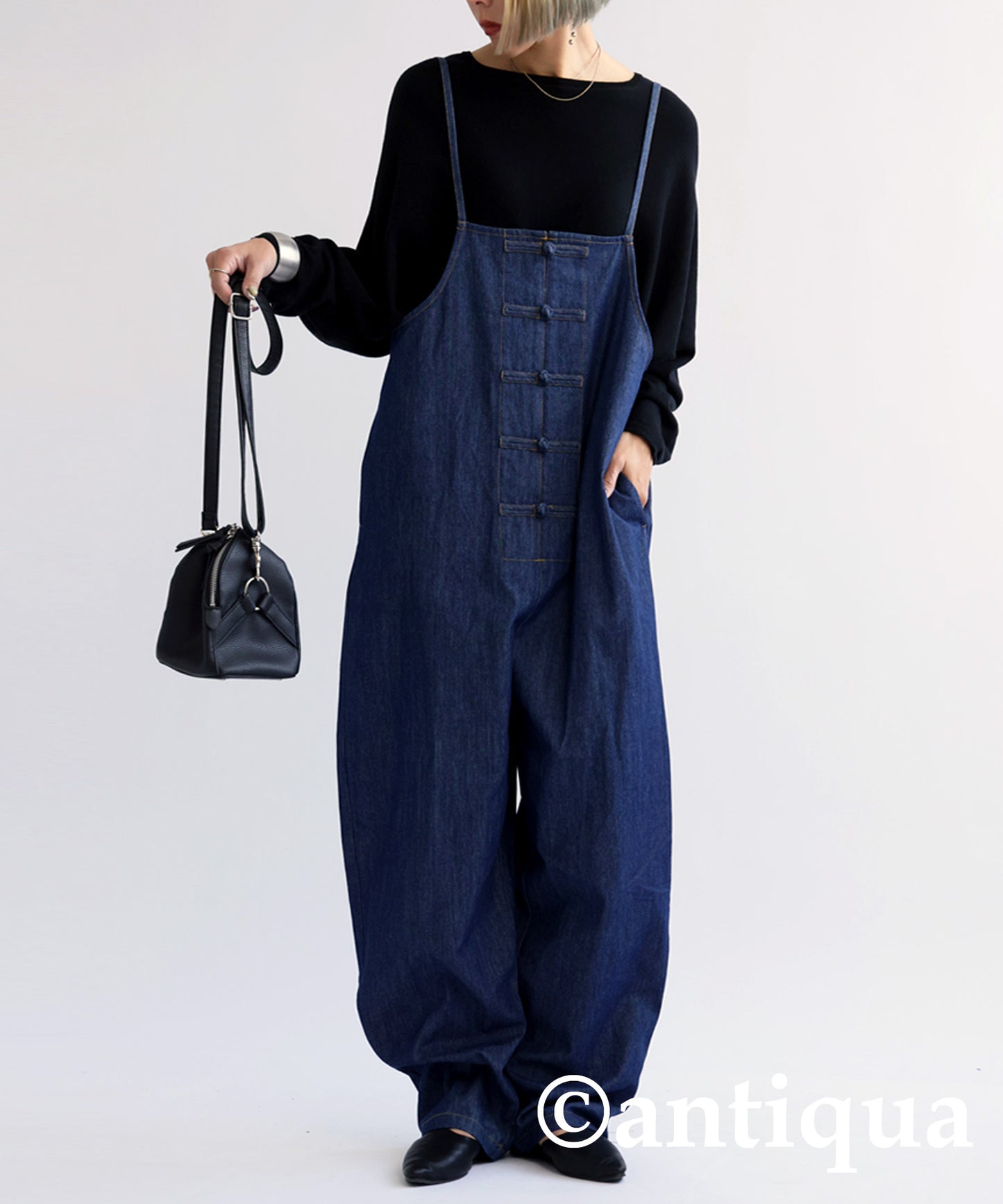 Chinese Style Denim Salopette Ladies