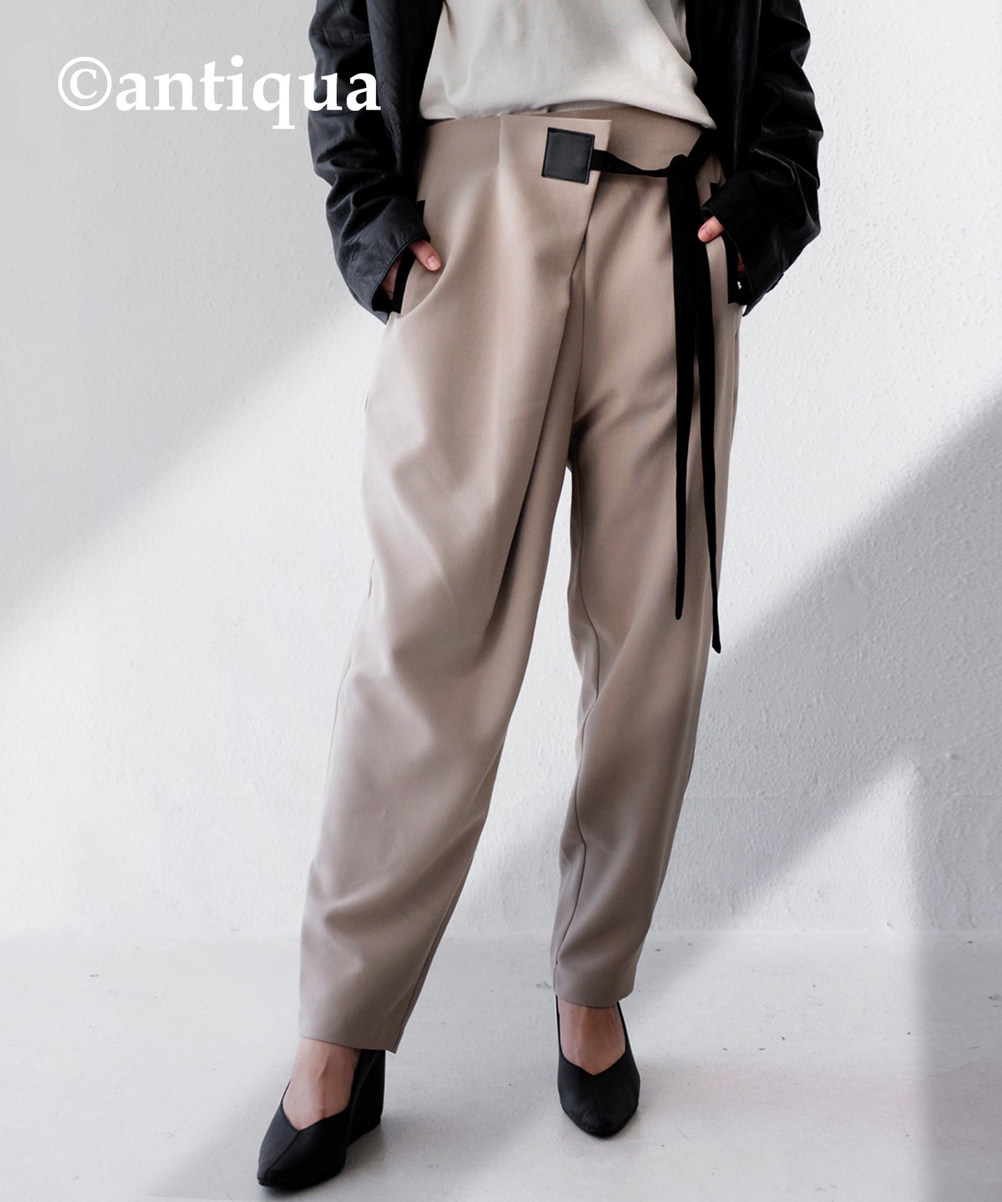 Side Ribbon Tapered Ladies Pants