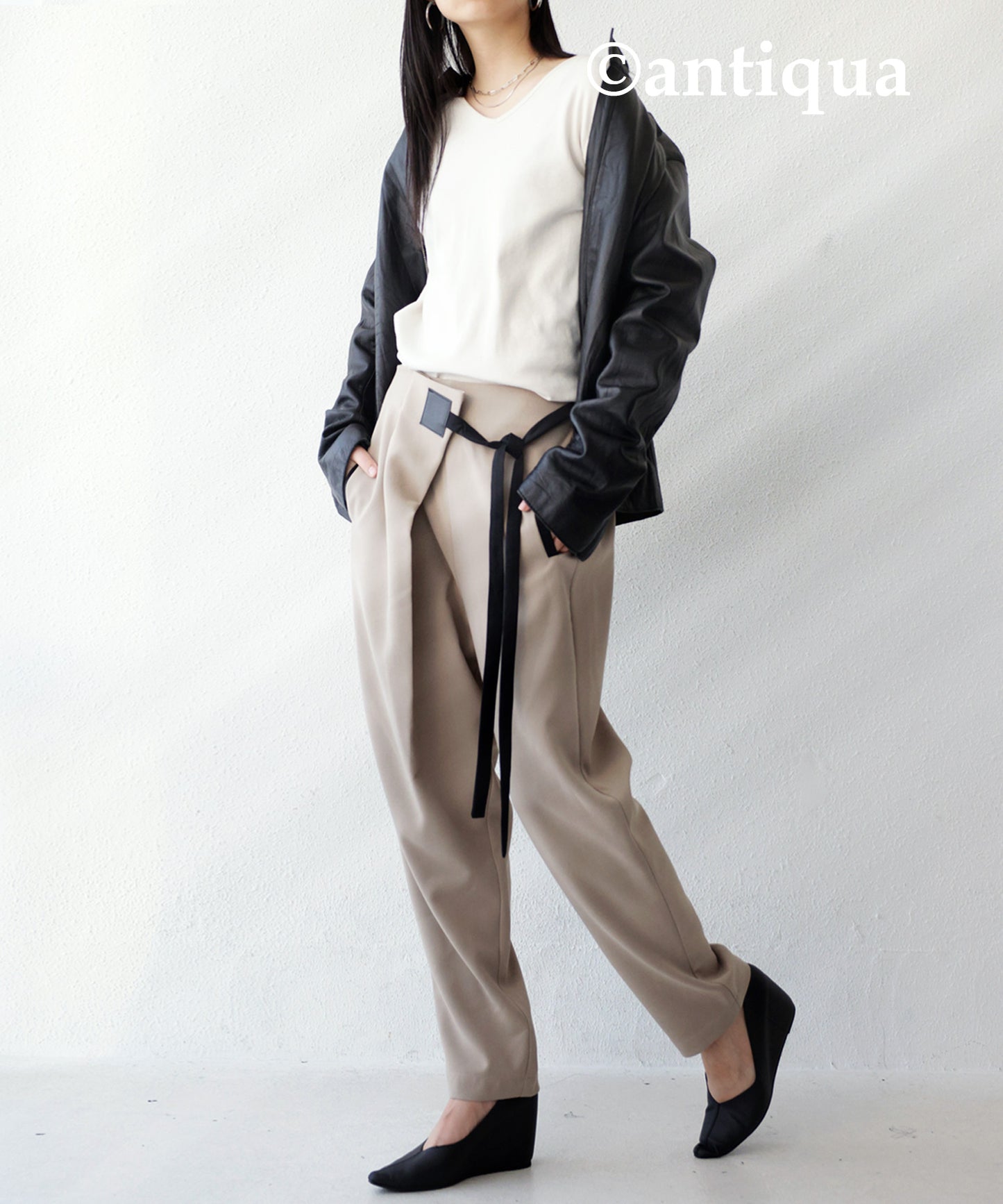 Side Ribbon Tapered Ladies Pants