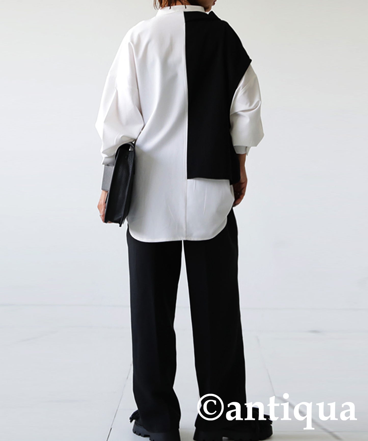 Ladies Layered asymmetry Shirt Long Sleeve