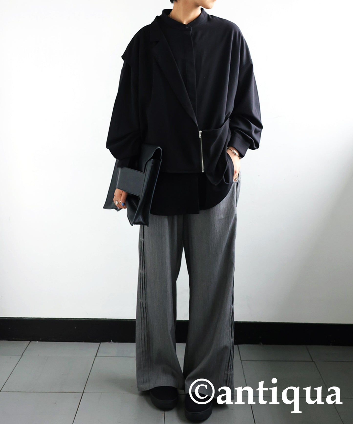 Ladies Layered asymmetry Shirt Long Sleeve