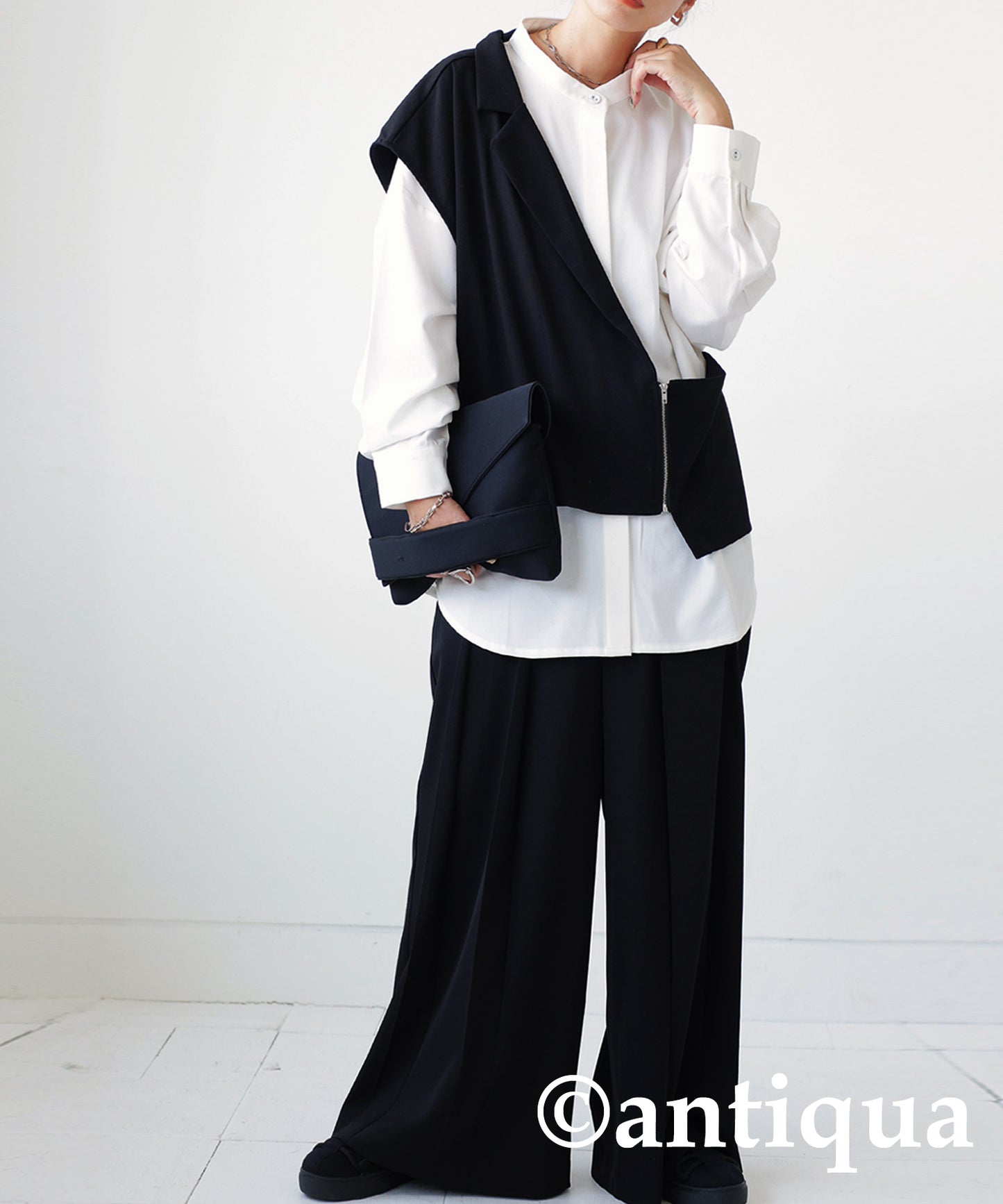 Ladies Layered asymmetry Shirt Long Sleeve