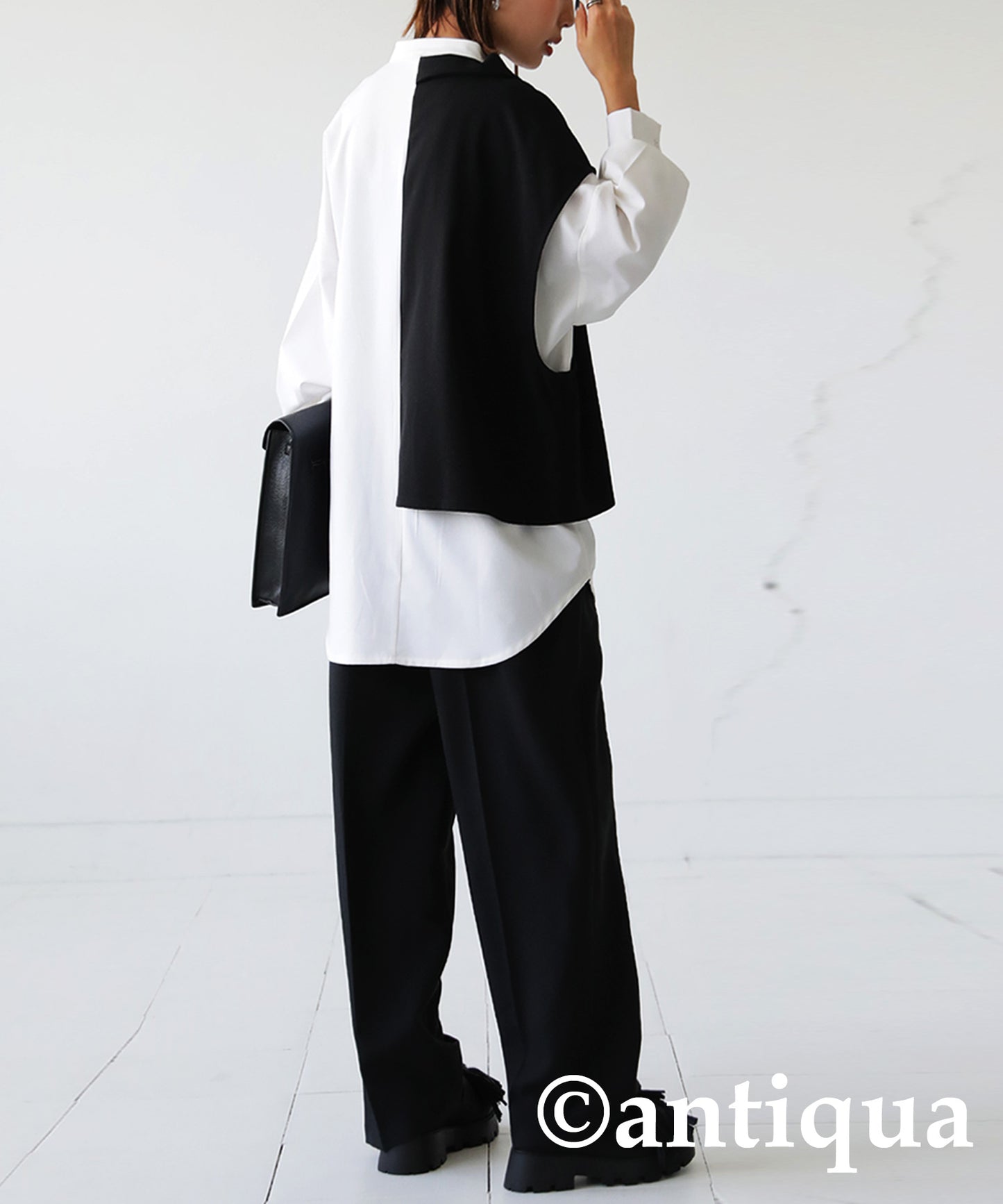 Ladies Layered asymmetry Shirt Long Sleeve