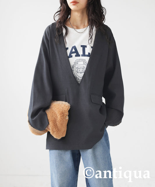 Jacket-style pullover Ladies