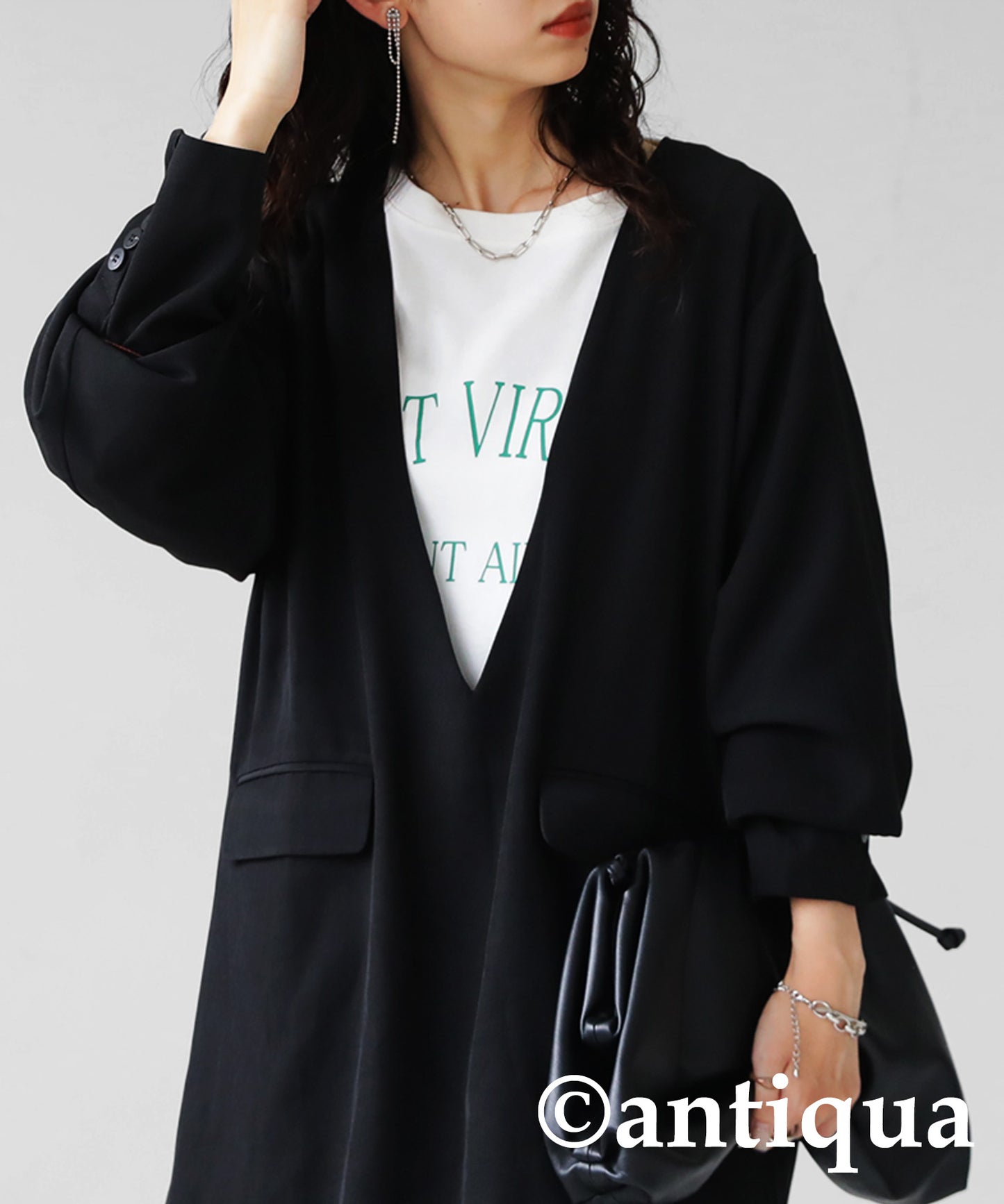 Jacket-style pullover Ladies