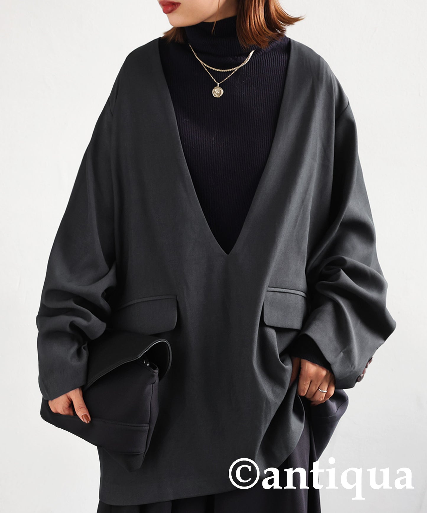 Jacket-style pullover Ladies