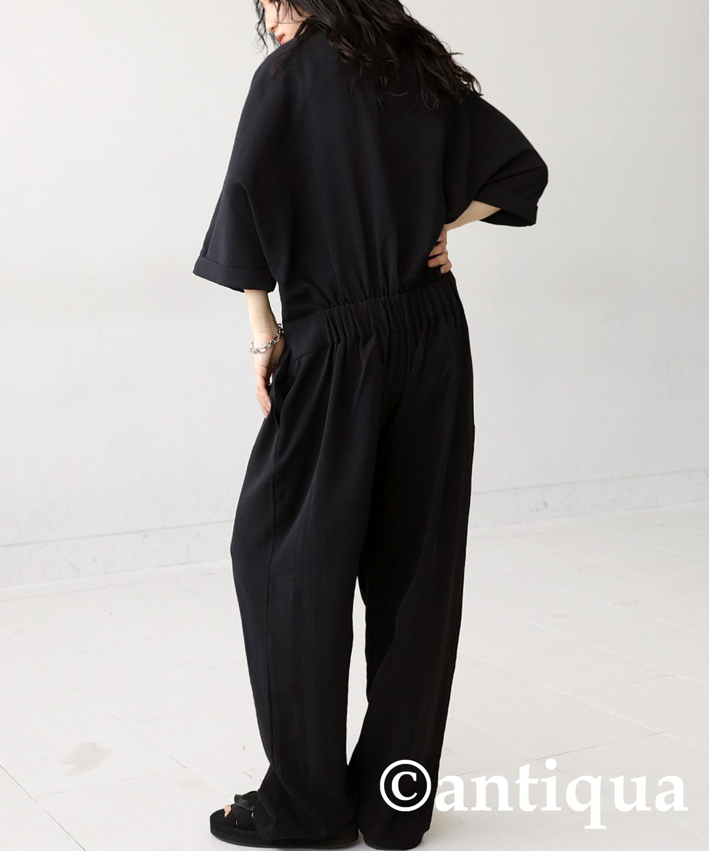 Ladies Jumpsuit short-sleeve plain