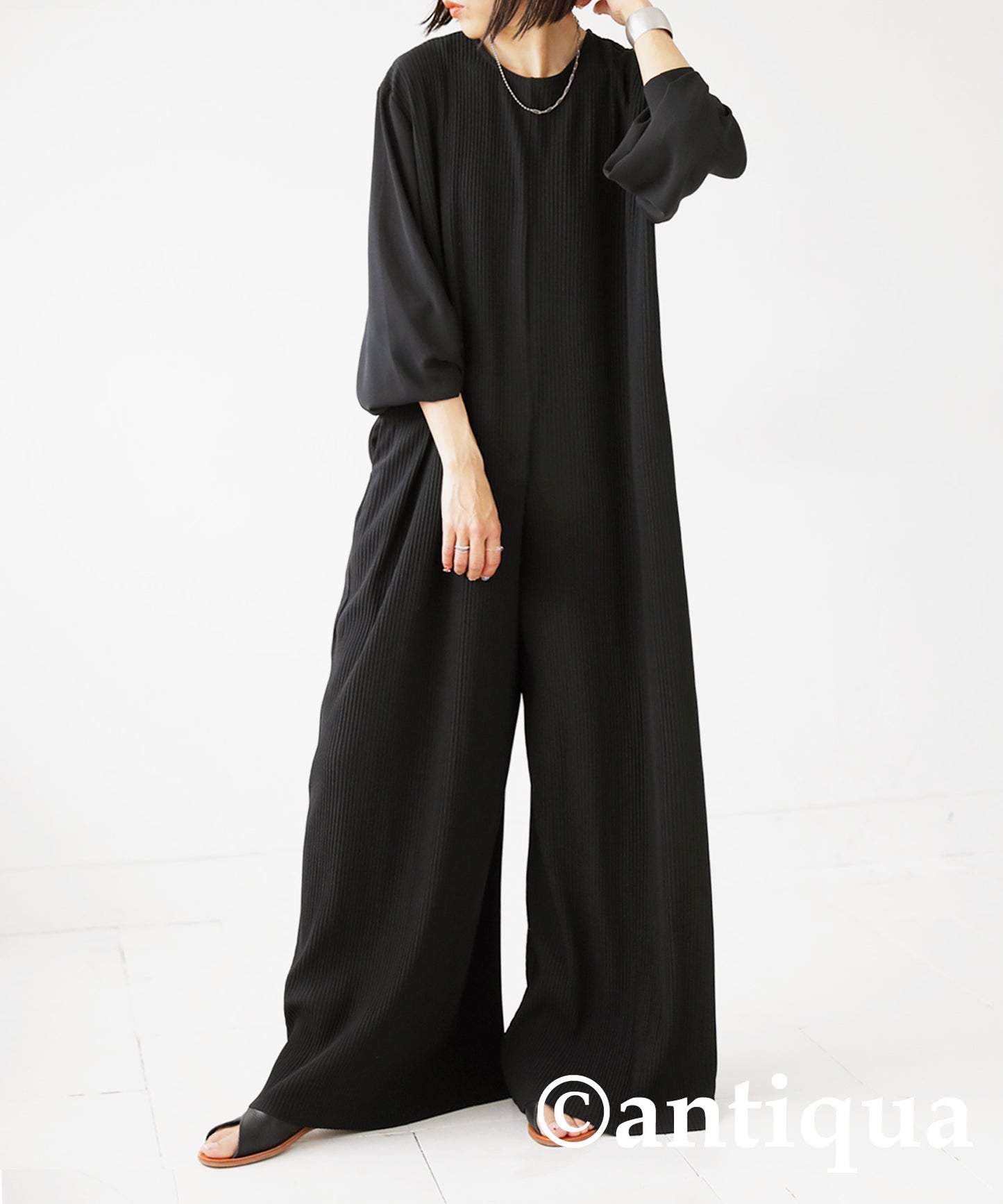 Ladies Self -cut Jumpsuit Long-sleeves