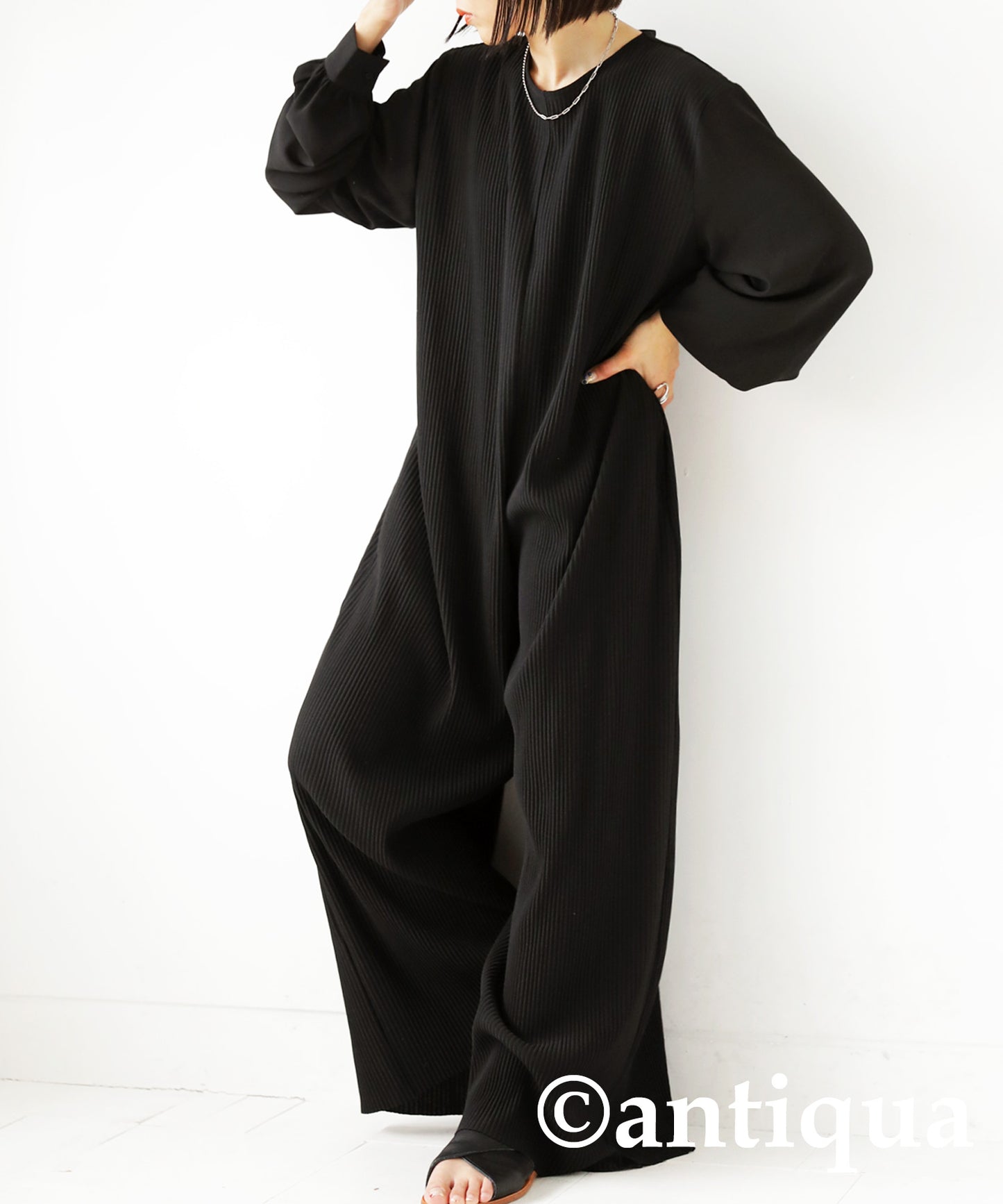 Ladies Self -cut Jumpsuit Long-sleeves