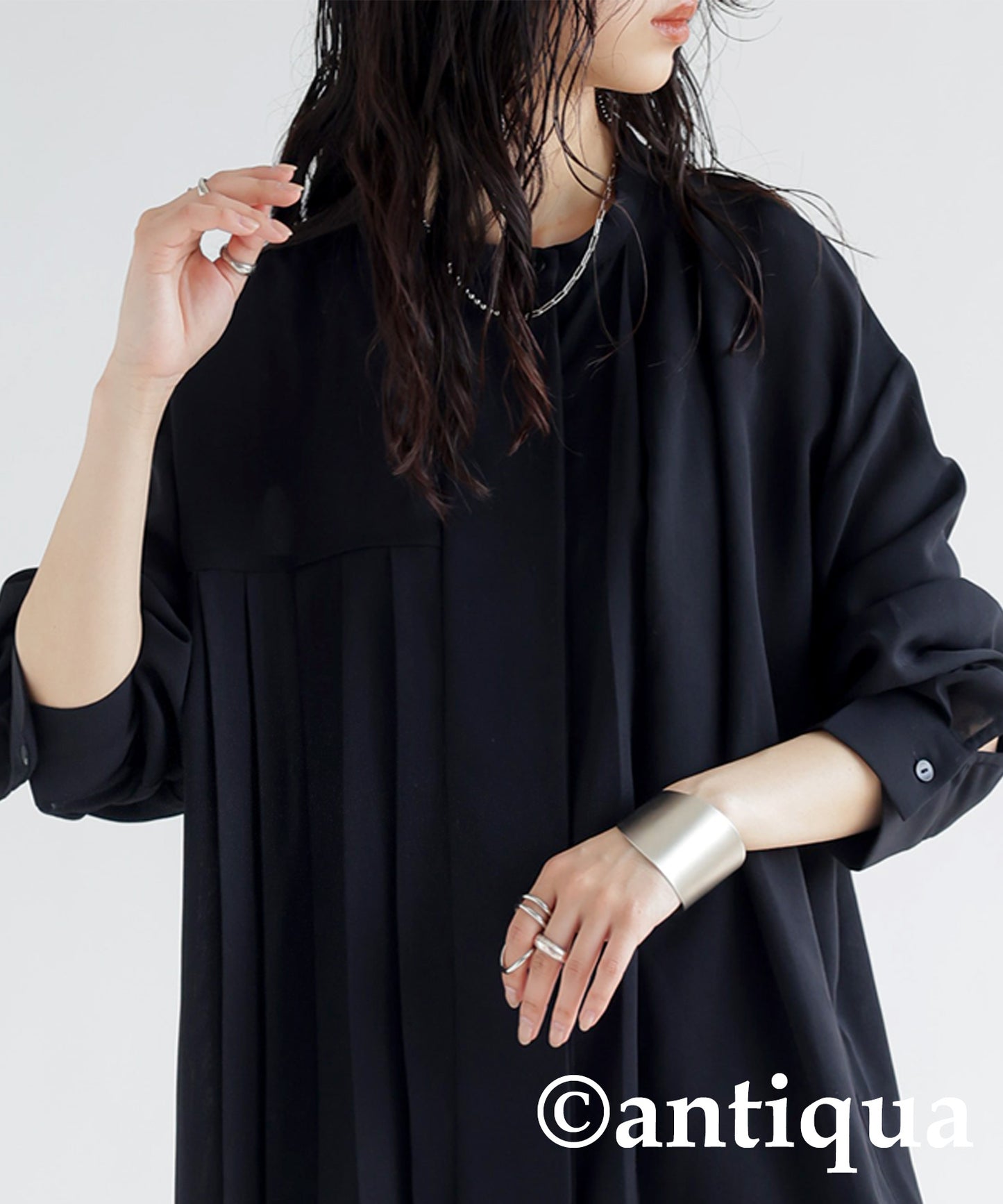 Asymmetry Pleats Shirt Ladies