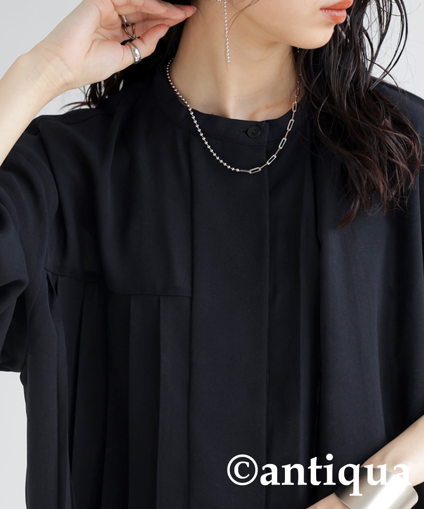 Asymmetry Pleats Shirt Ladies