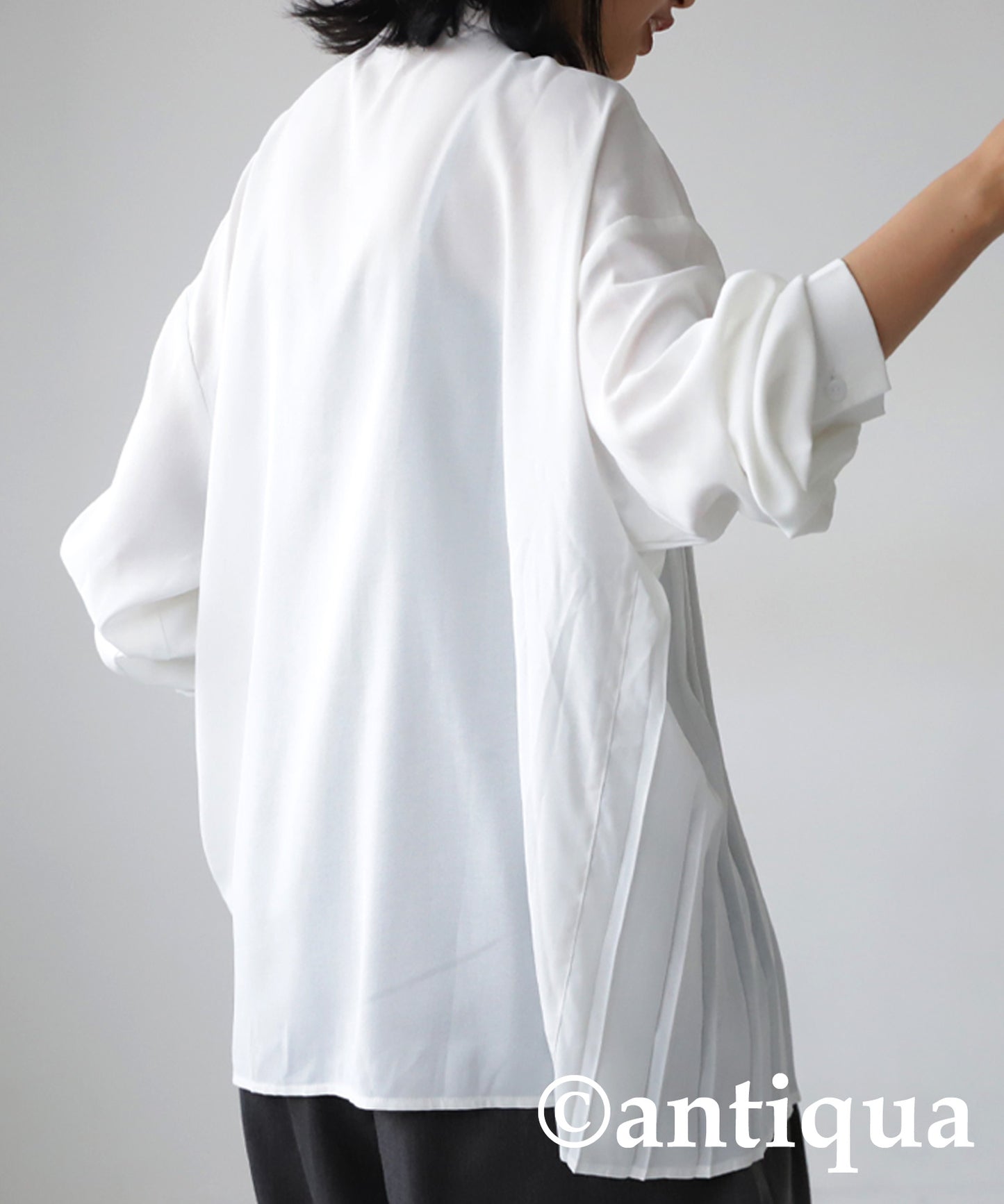 Asymmetry Pleats Shirt Ladies