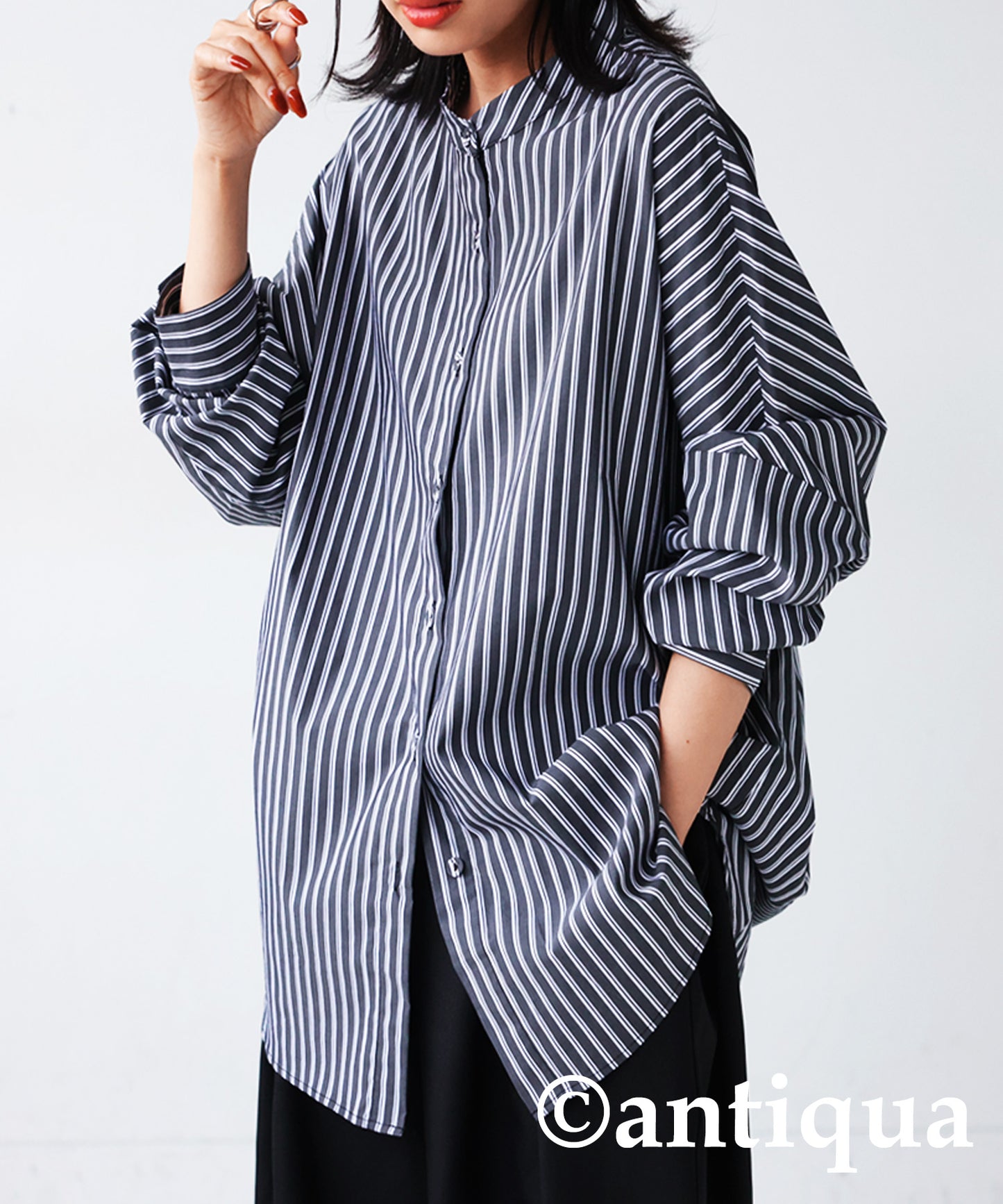 Vertical Stripe pattern Dolman Ladies shirt