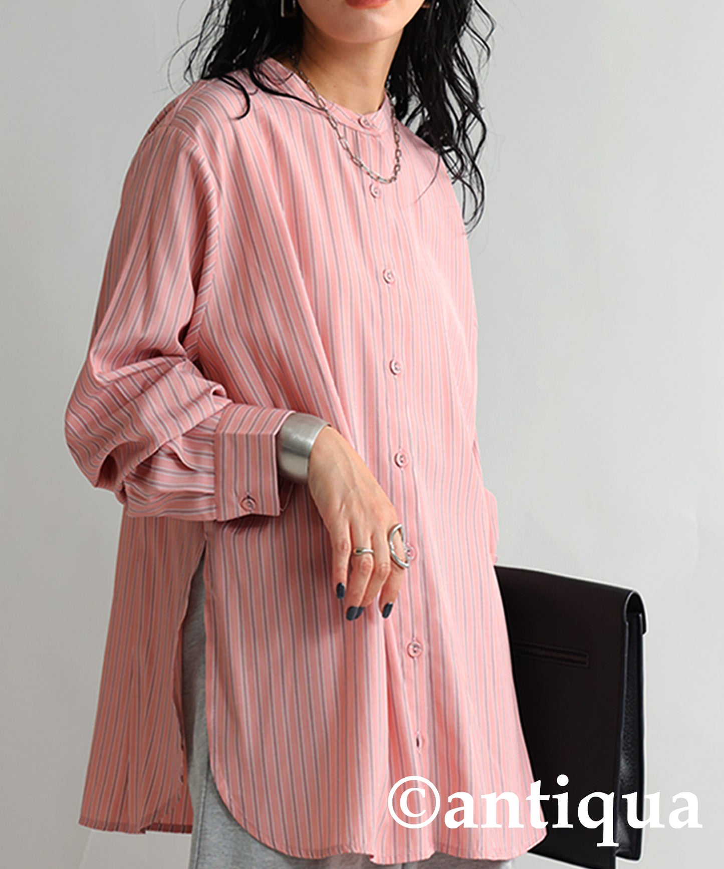 3way striped pattern shirt Ladies