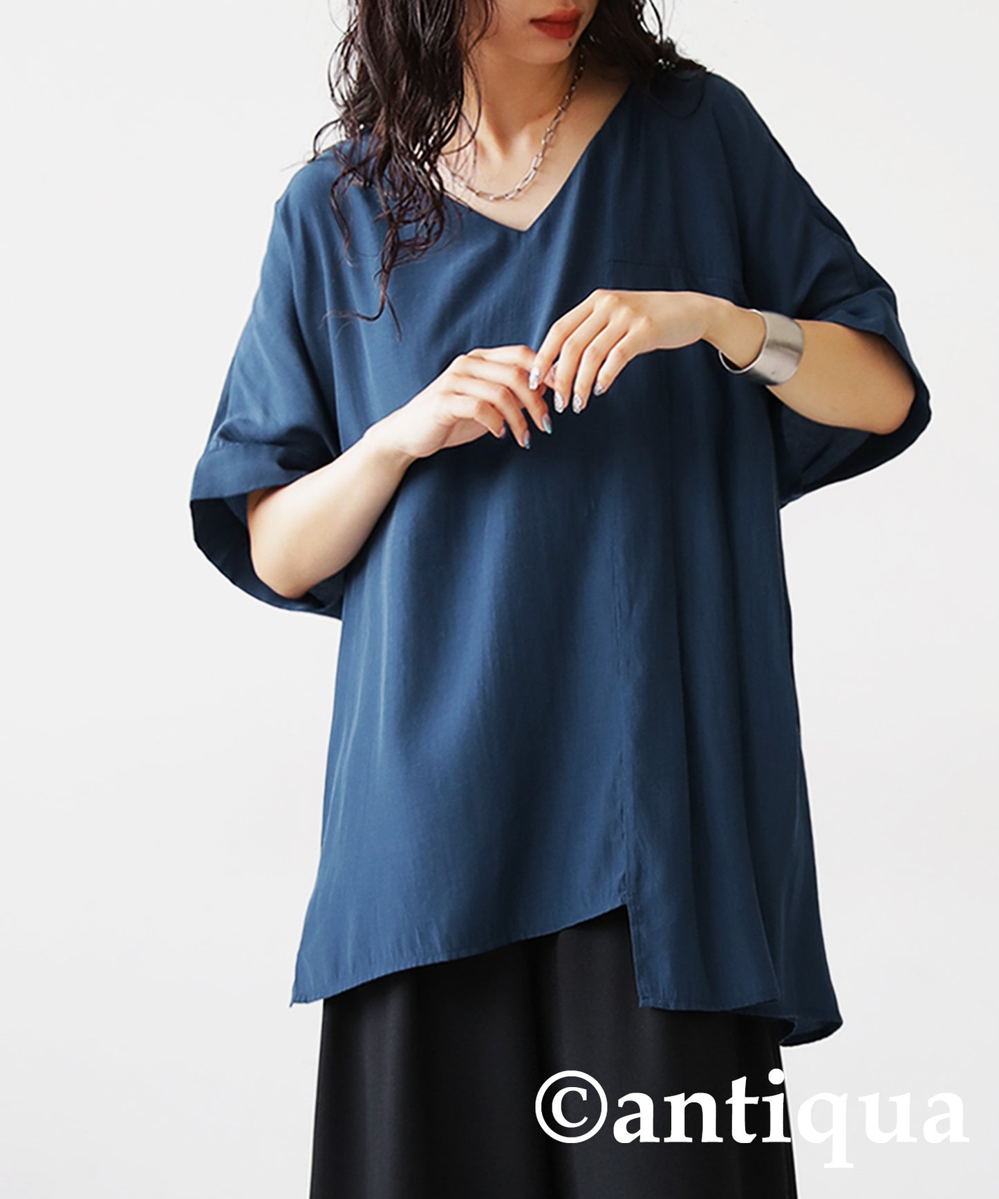 Asymmetry Pleated tops Ladies