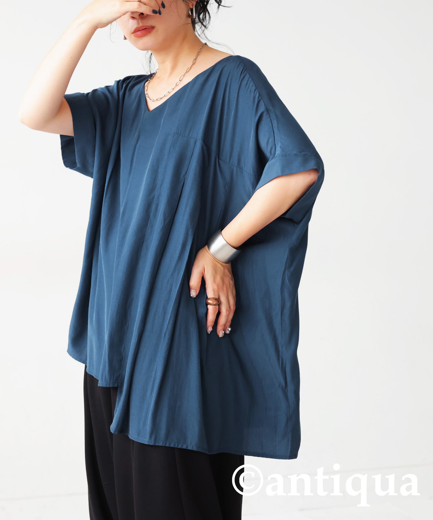 Asymmetry Pleated tops Ladies