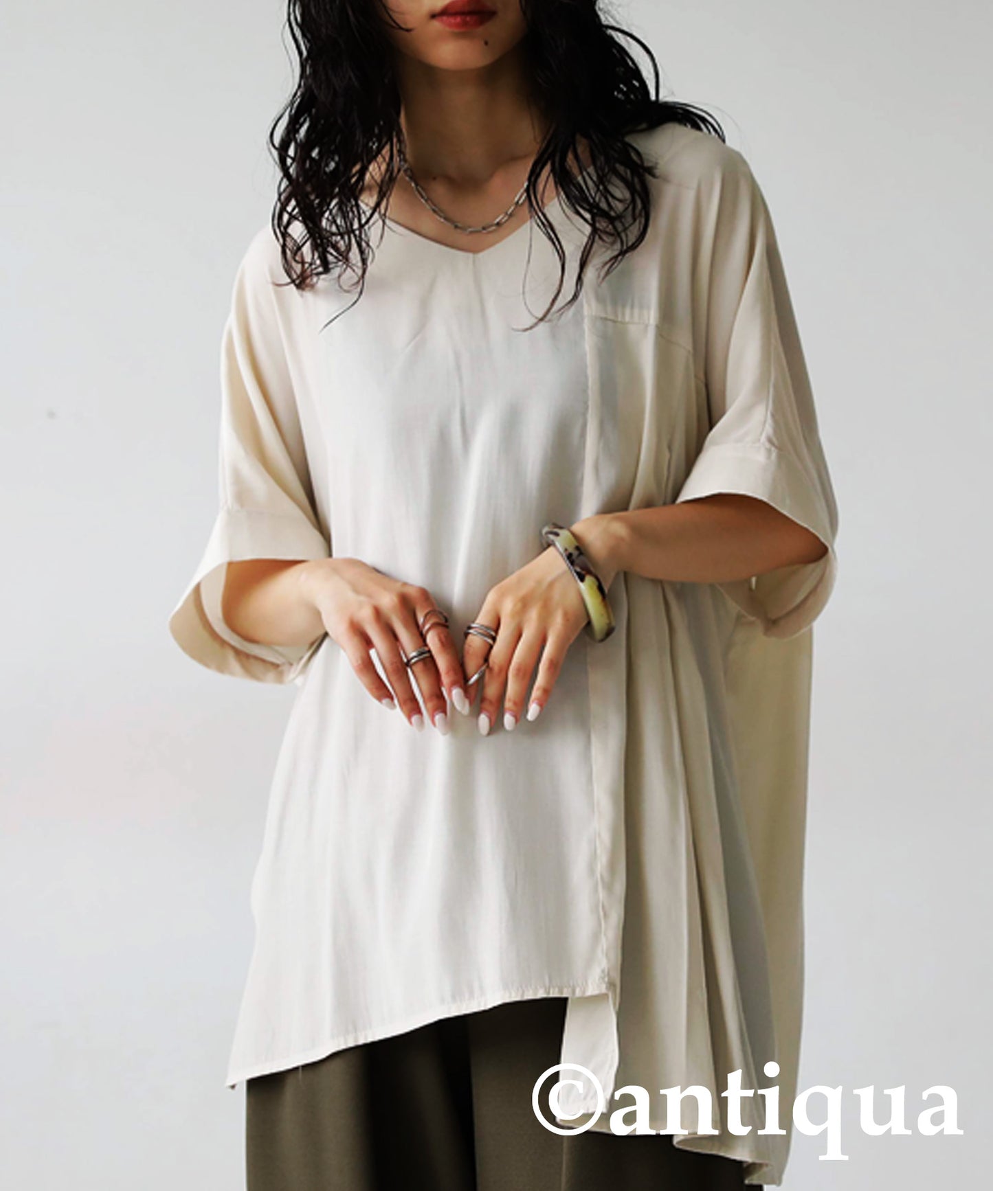 Asymmetry Pleated tops Ladies